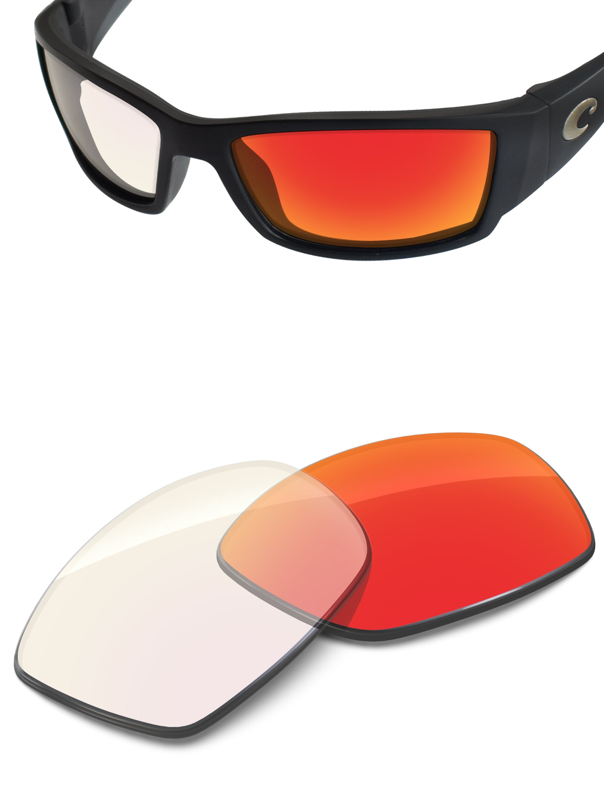 Fire Red FlashMirror™ Photochromic-Non-Polarized