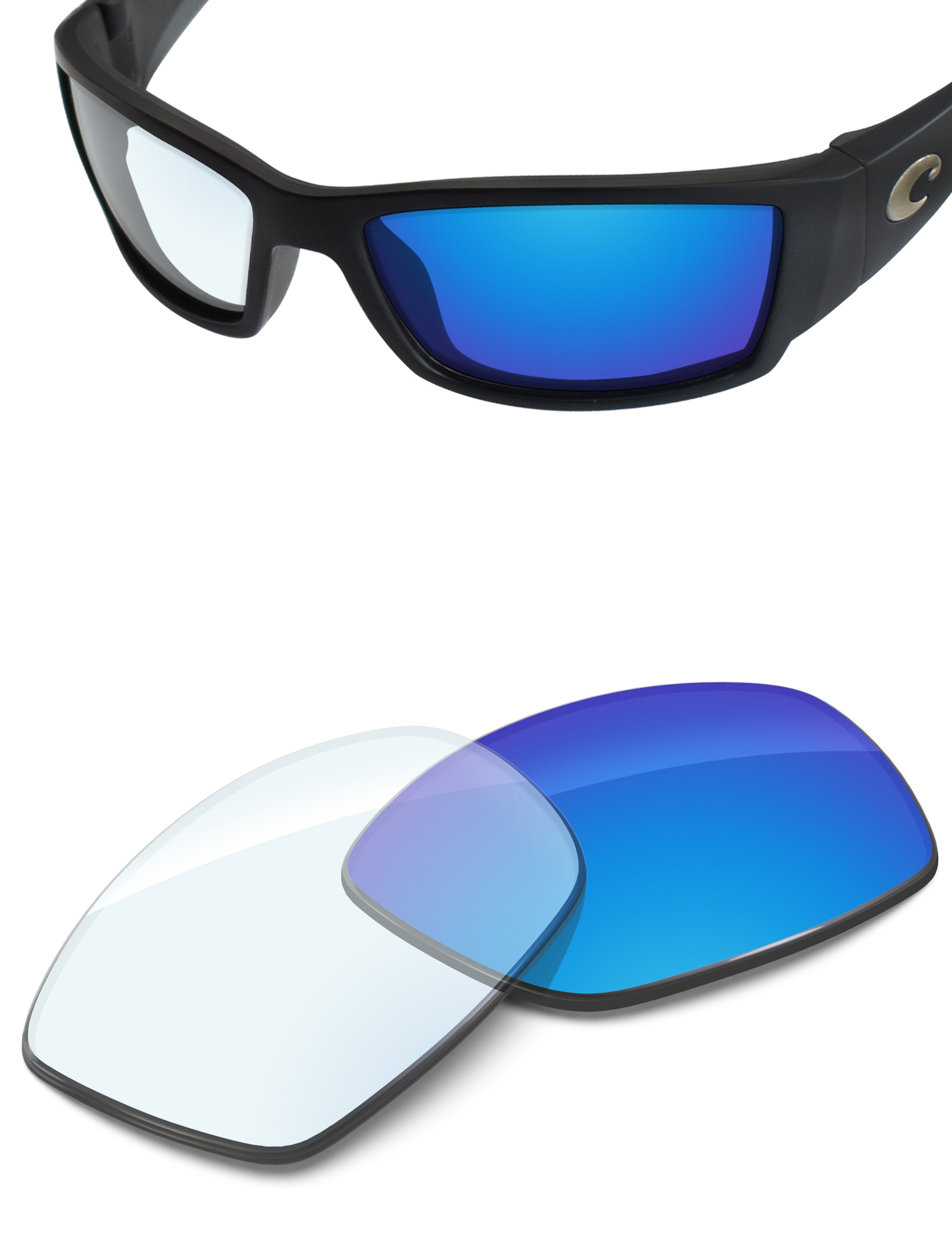Sky Blue FlashMirror™ Photochromic-Non-Polarized