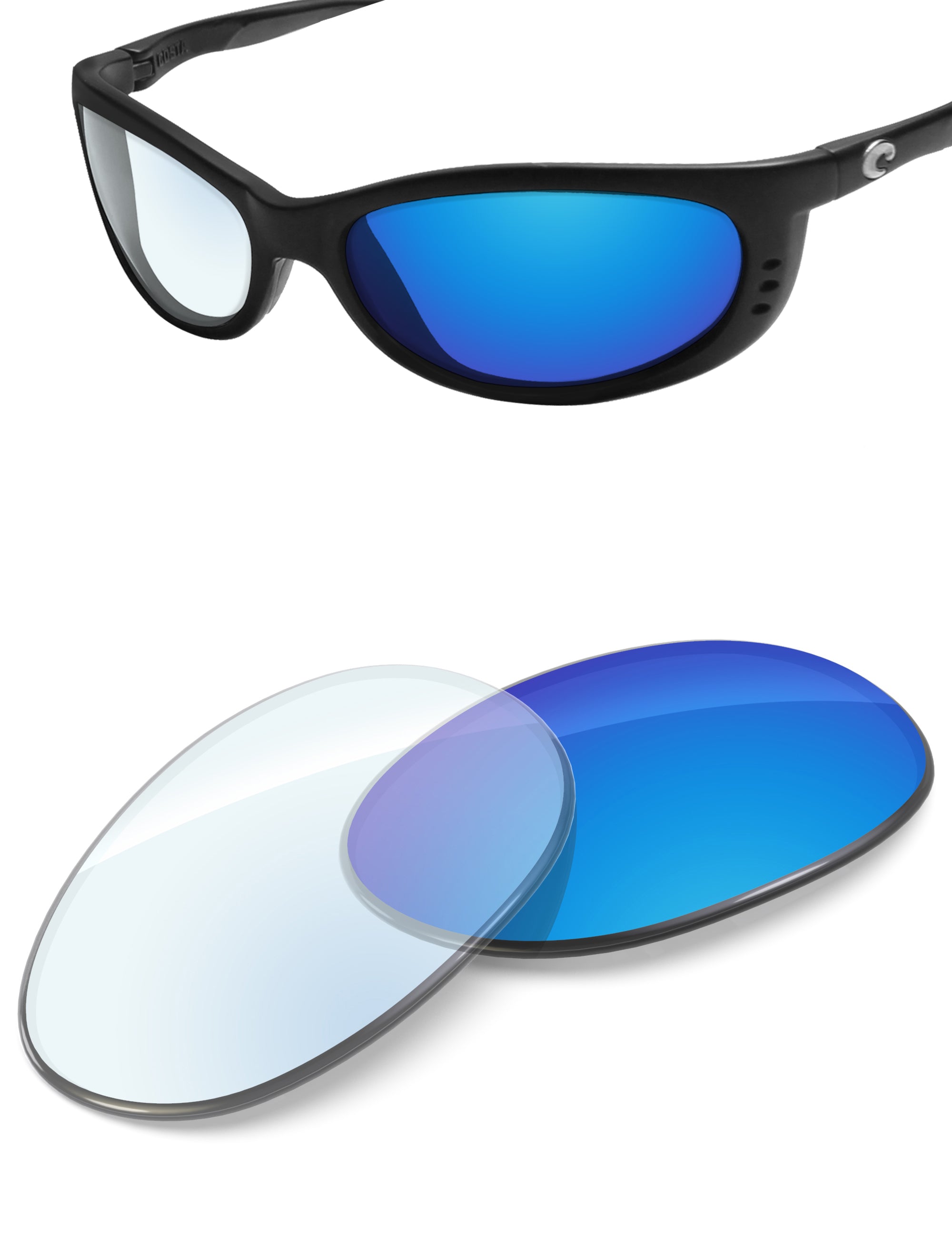 Sky Blue FlashMirror™ Photochromic-Non-Polarized