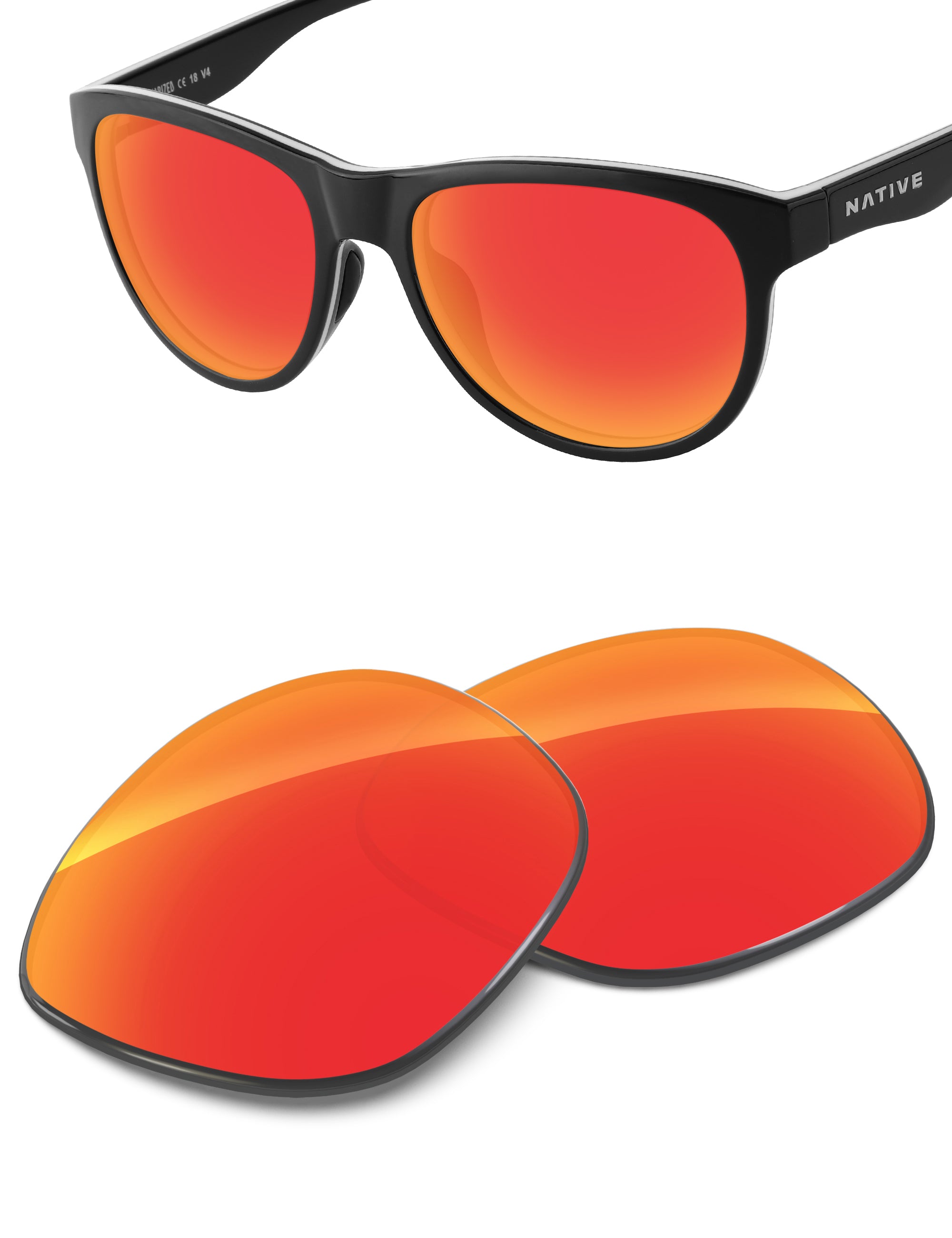 Fire Red FlashMirror™-Non-Polarized