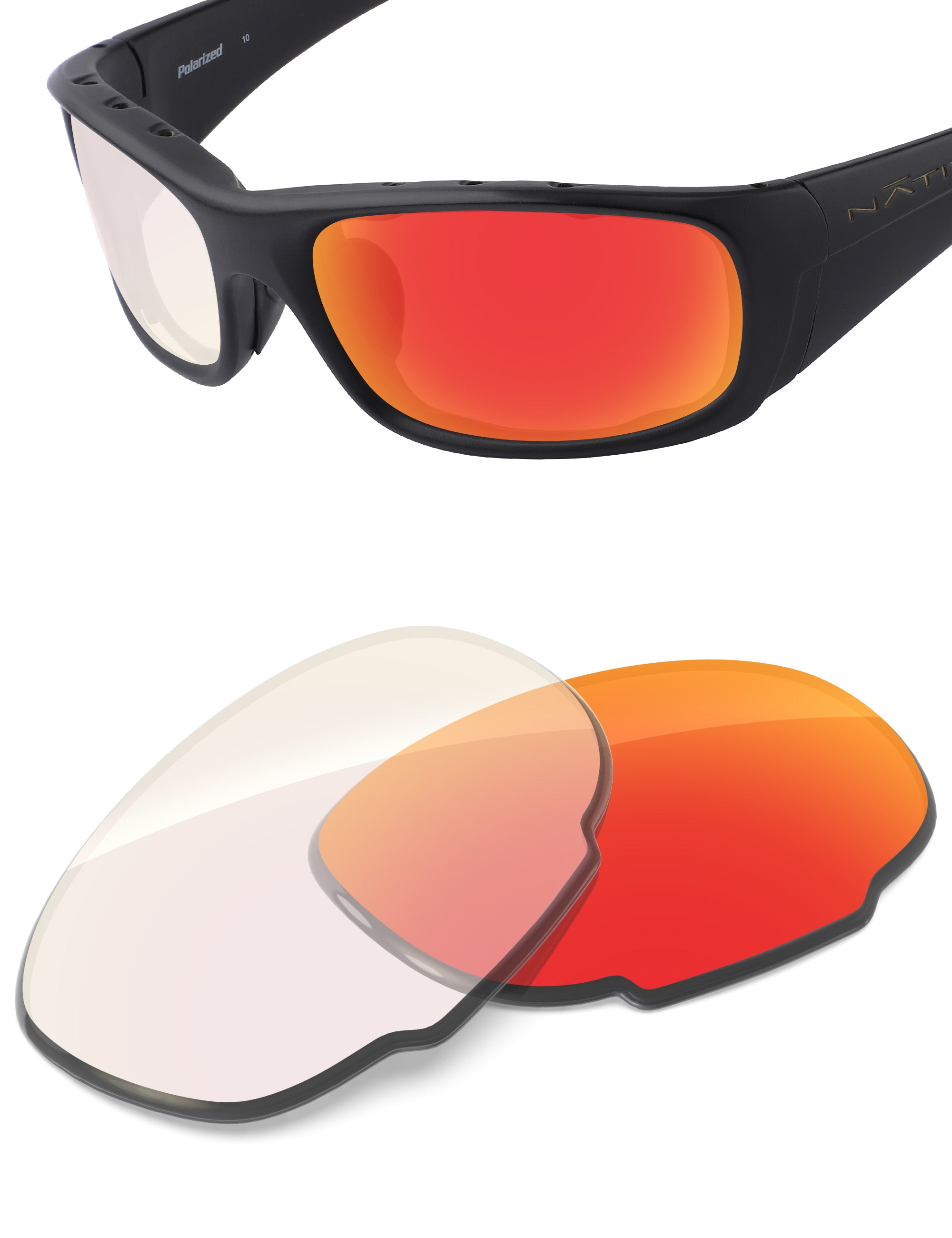Fire Red FlashMirror™ Photochromic-Non-Polarized