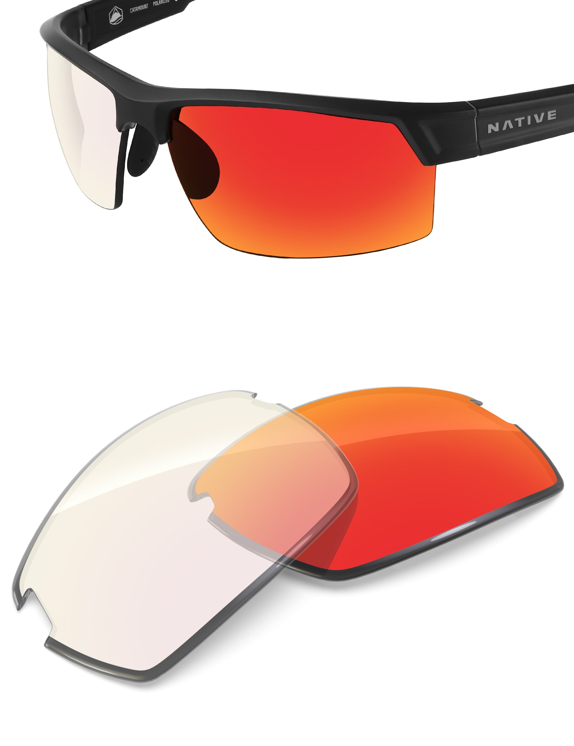 Fire Red FlashMirror™ Photochromic-Non-Polarized