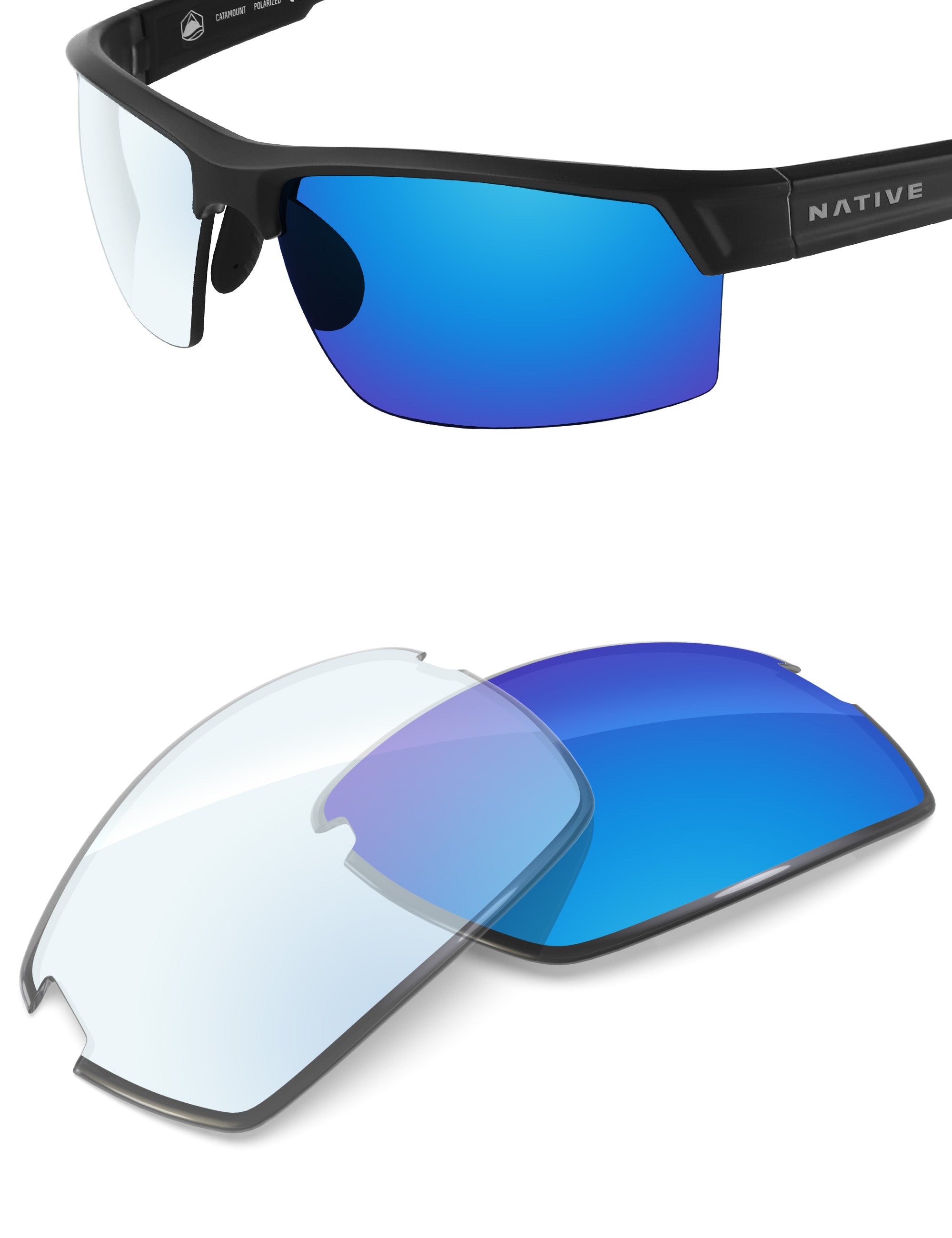 Sky Blue FlashMirror™ Photochromic-Non-Polarized