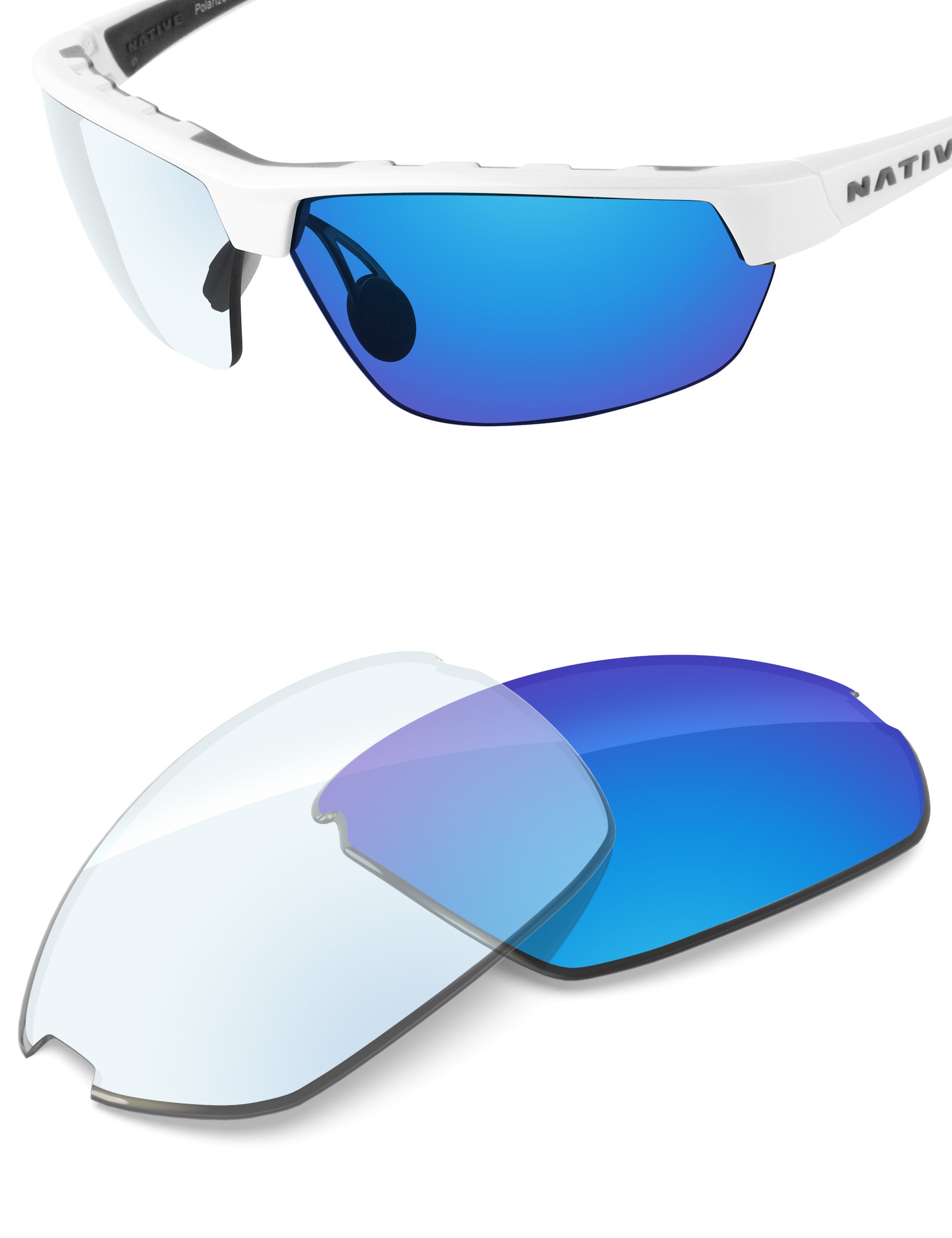 Sky Blue FlashMirror™ Photochromic-Non-Polarized