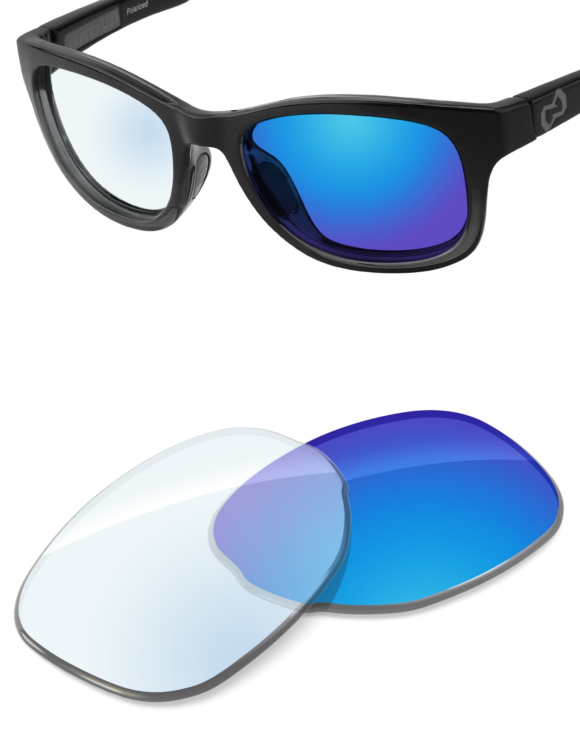 Sky Blue FlashMirror™ Photochromic-Non-Polarized