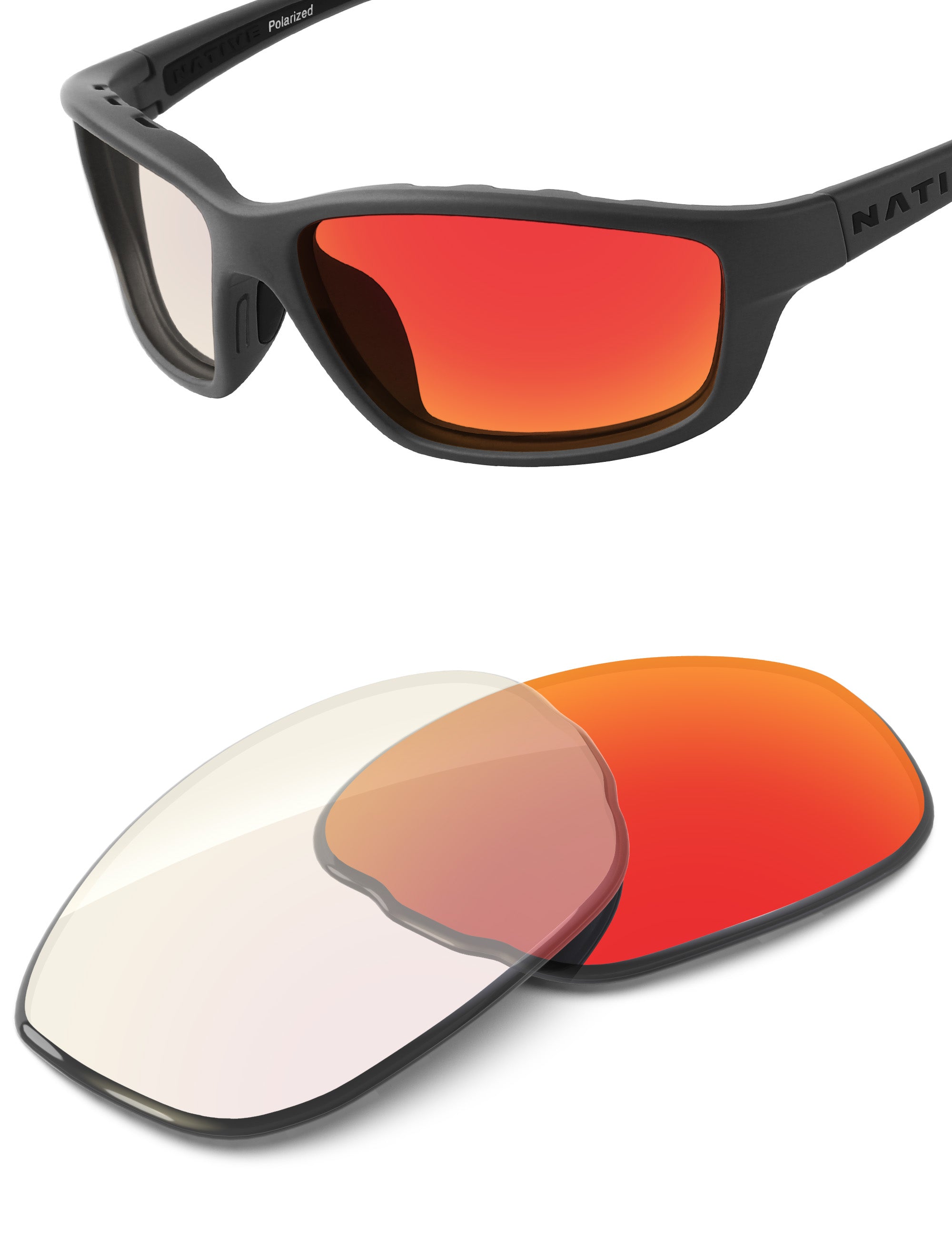Fire Red FlashMirror™ Photochromic-Non-Polarized