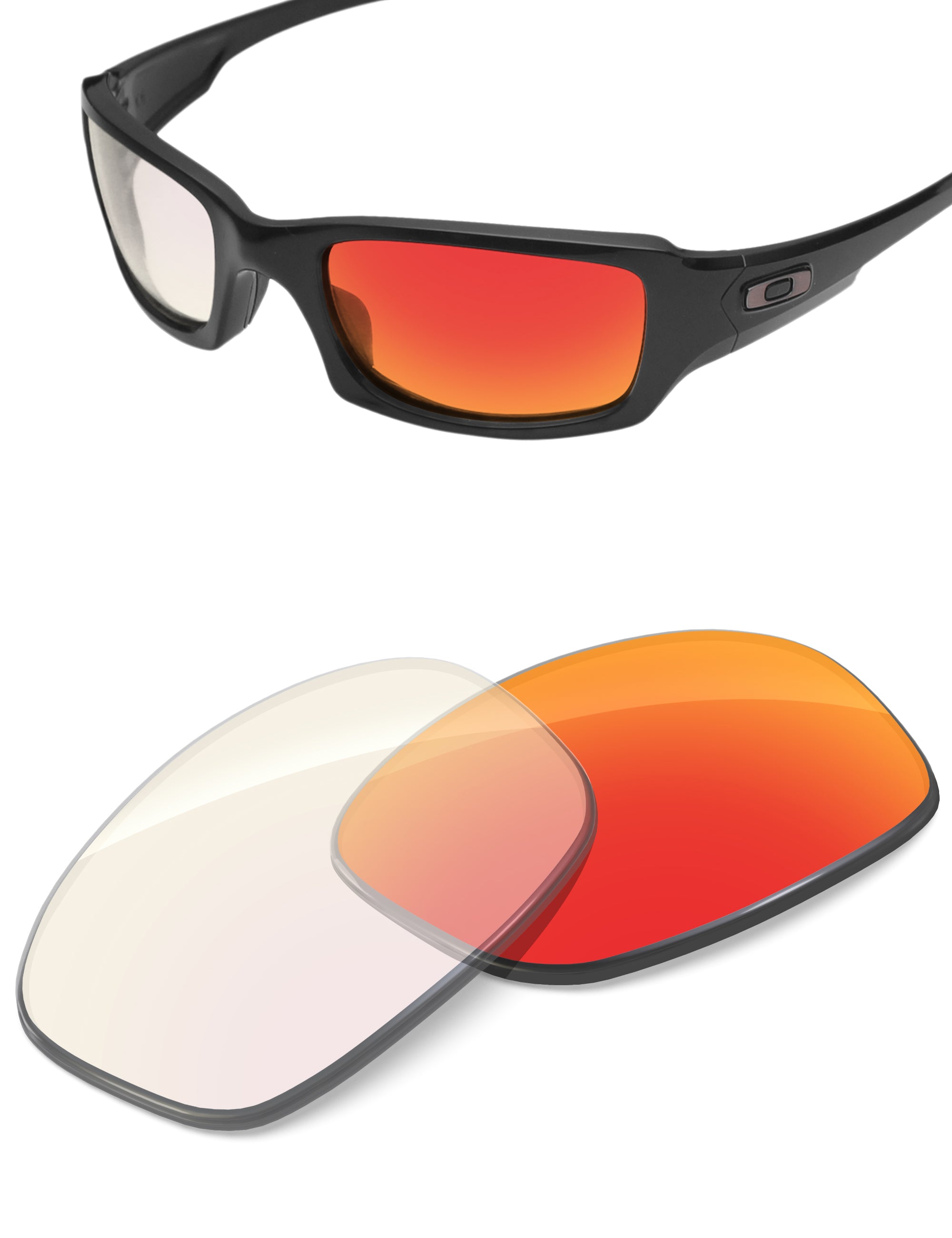 Fire Red FlashMirror™ Photochromic-Non-Polarized