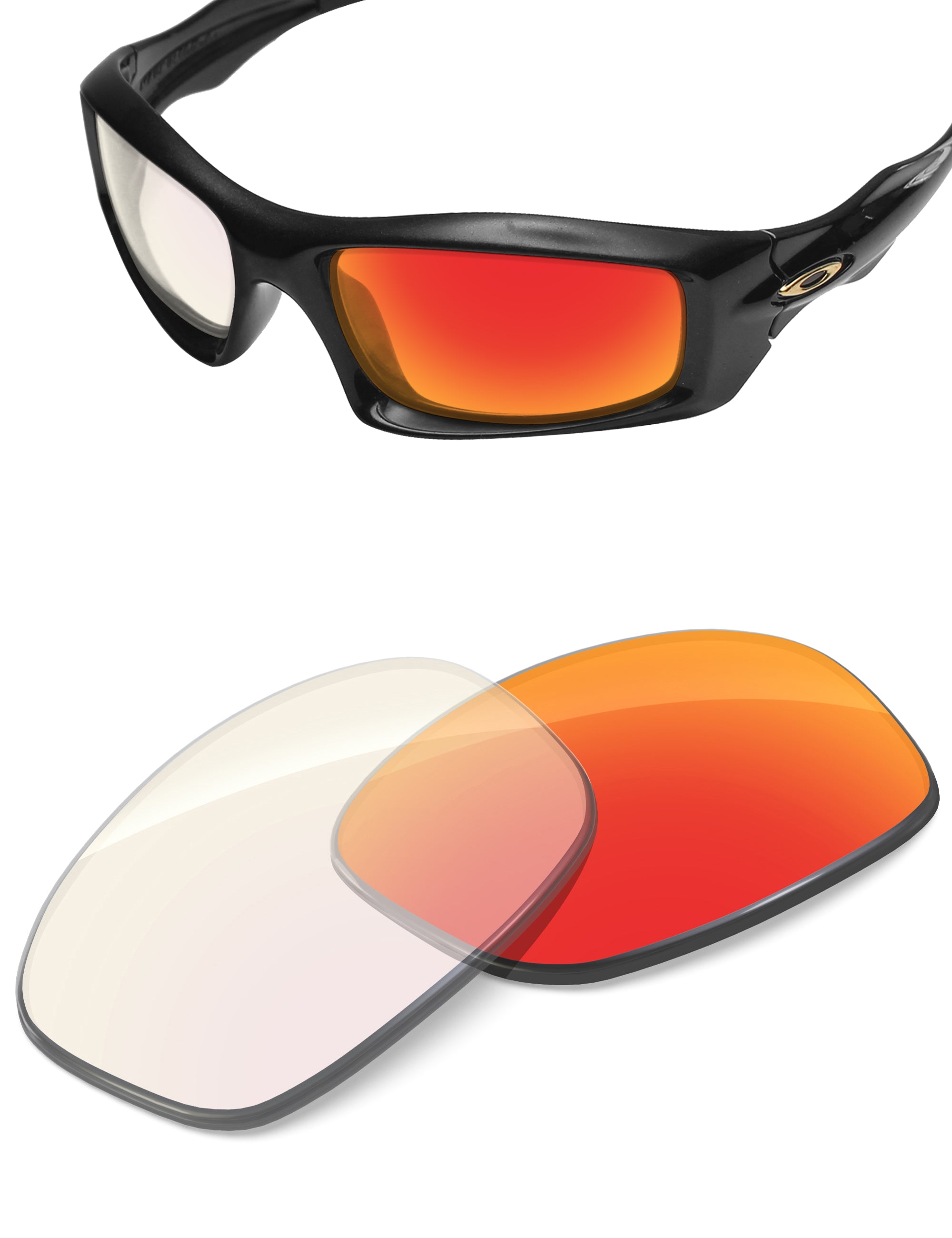 Fire Red FlashMirror™ Photochromic-Non-Polarized