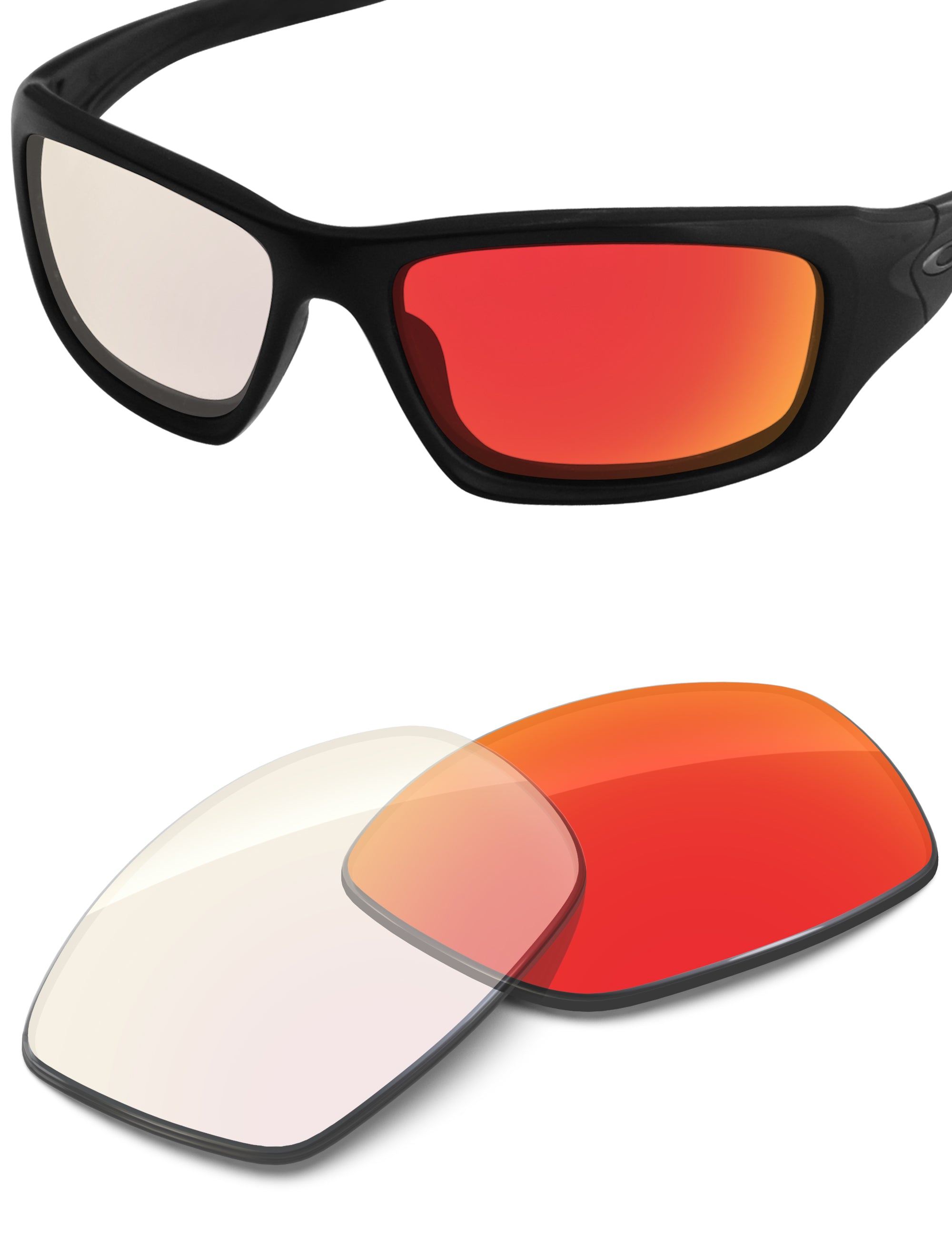Fire Red FlashMirror™ Photochromic-Non-Polarized