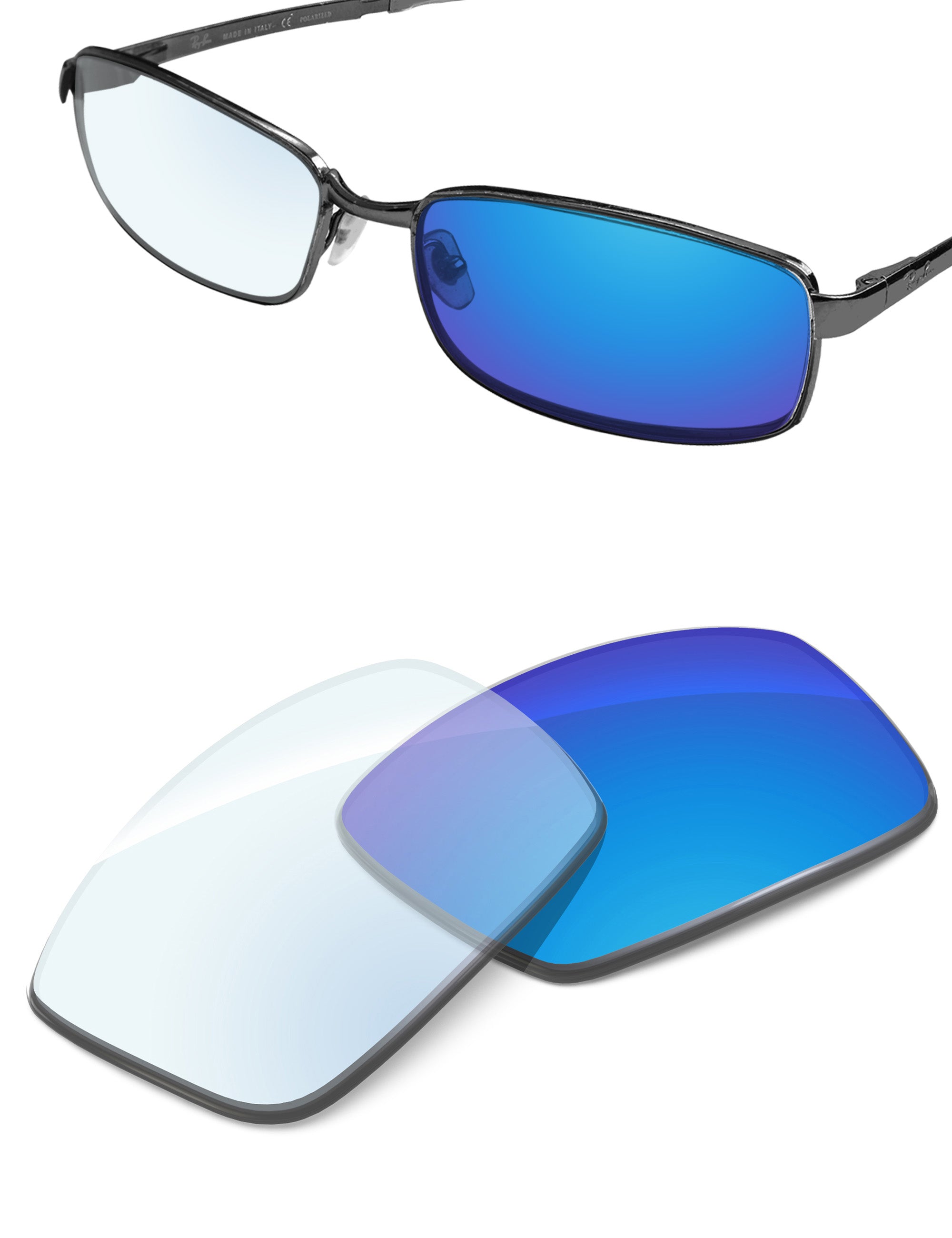 Sky Blue FlashMirror™ Photochromic-Non-Polarized