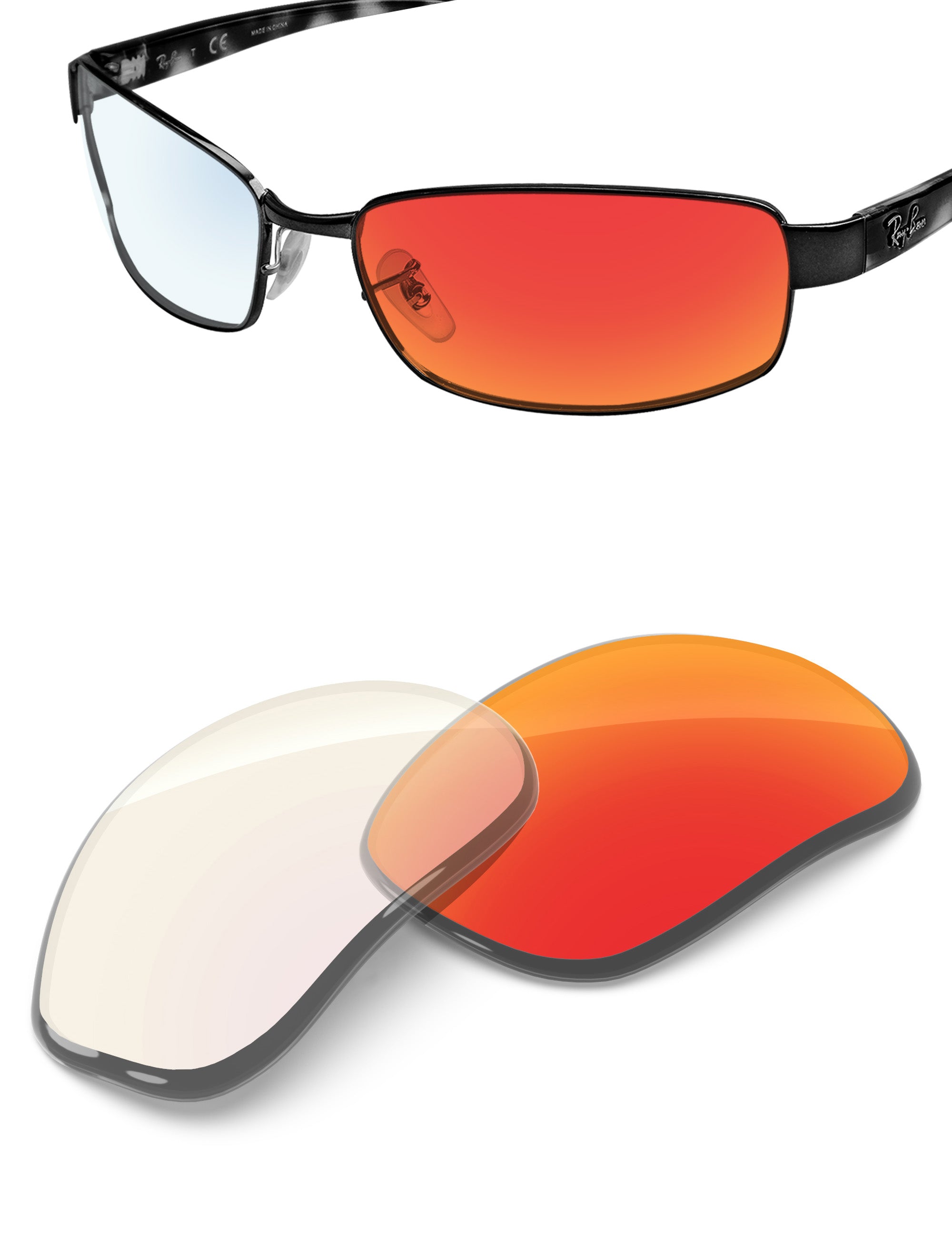 Fire Red FlashMirror™ Photochromic-Non-Polarized