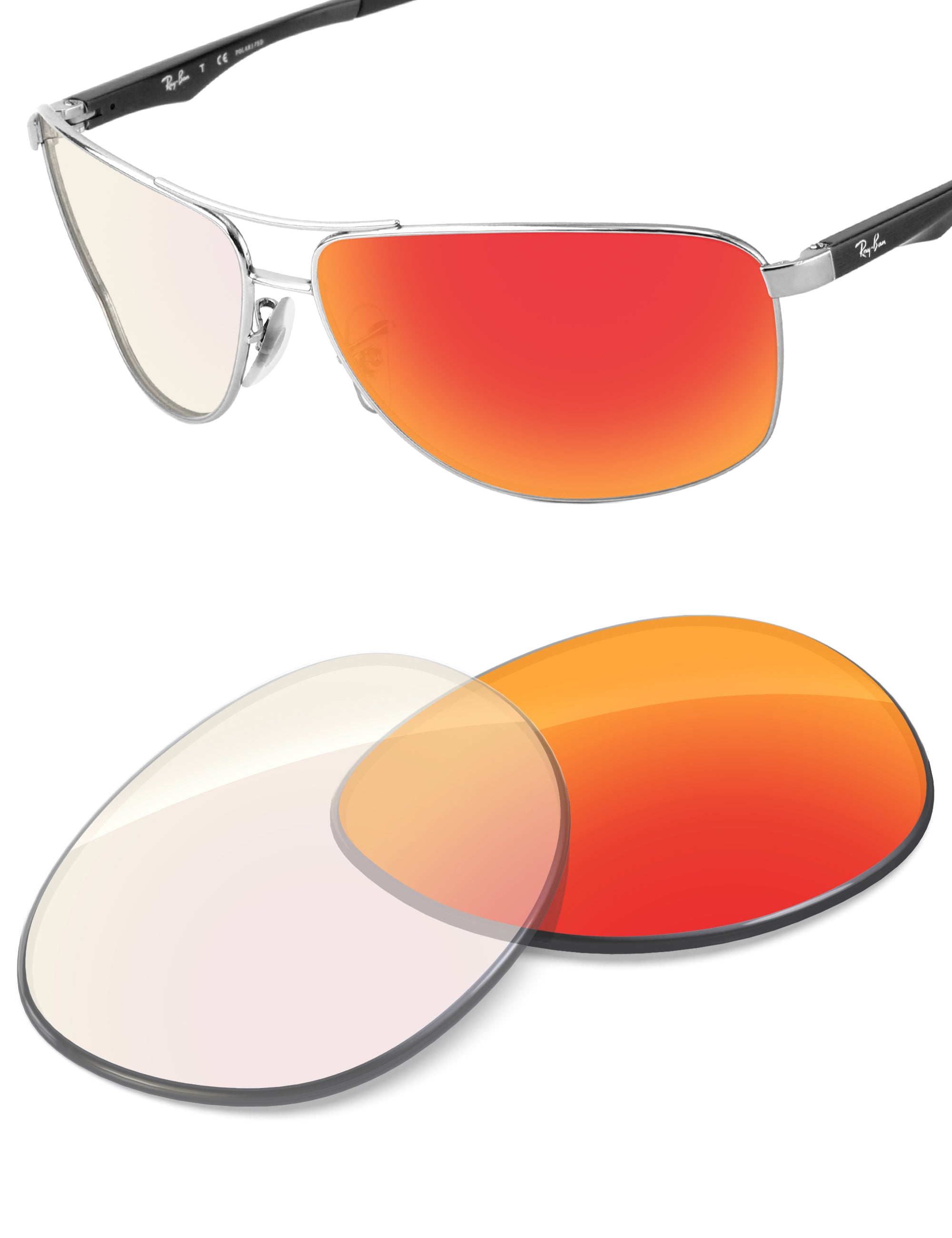 Fire Red FlashMirror™ Photochromic-Non-Polarized