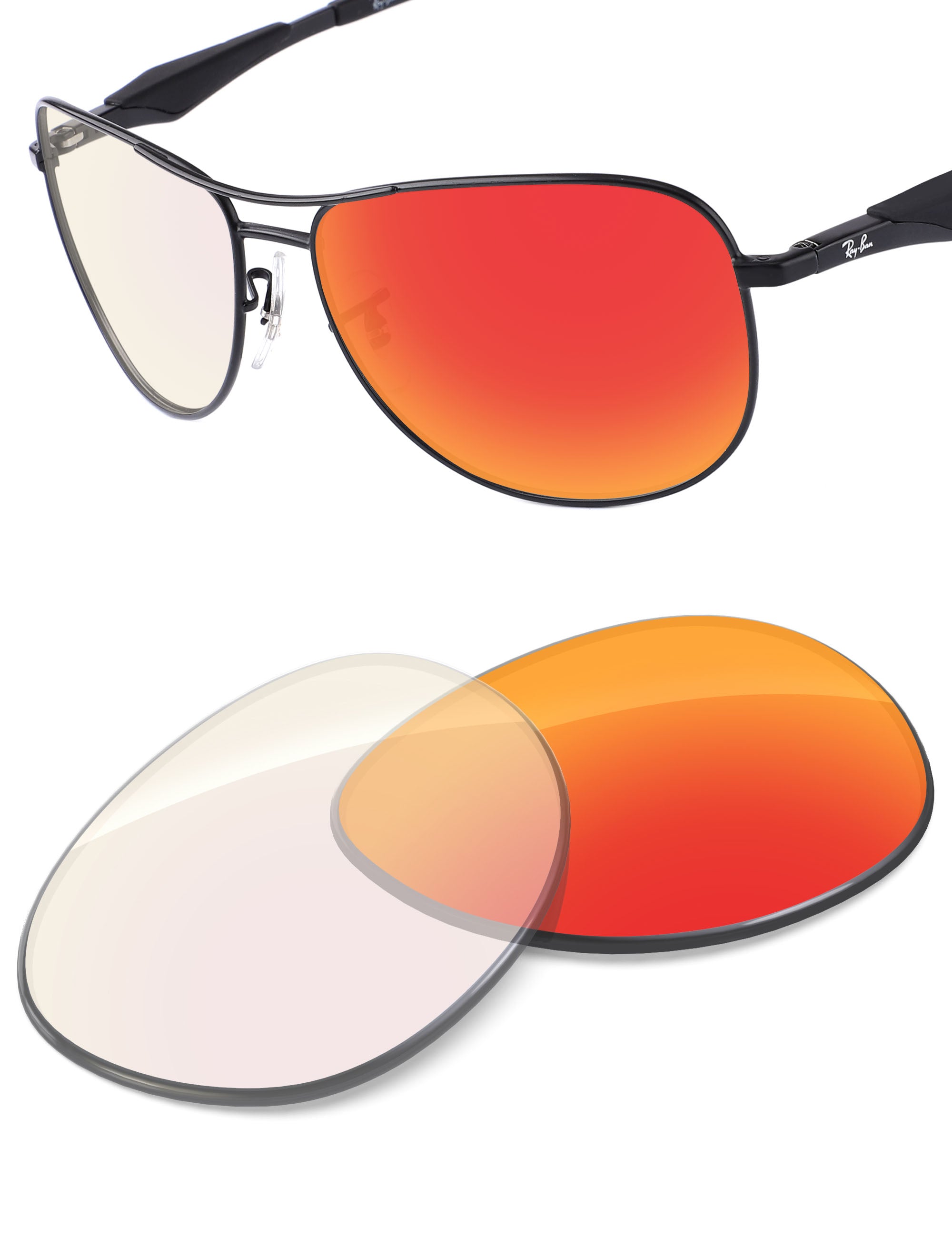 Fire Red FlashMirror™ Photochromic-Non-Polarized