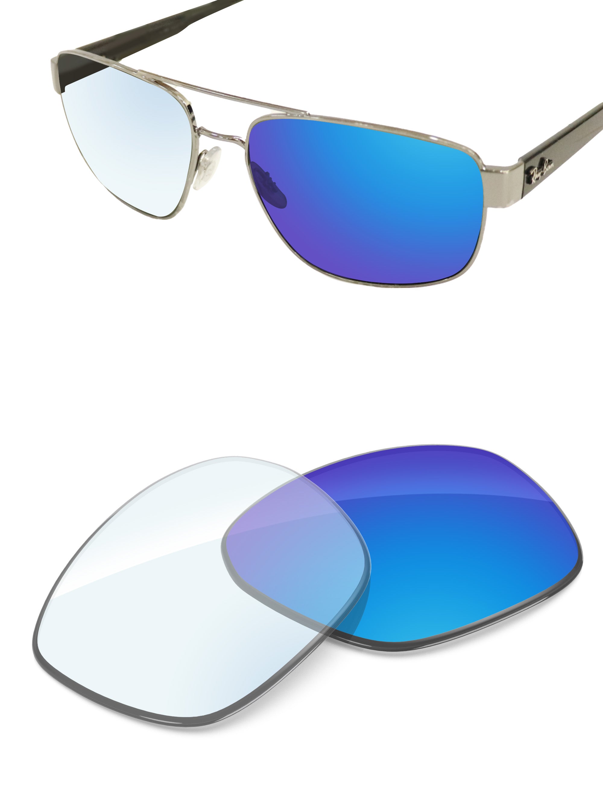 Sky Blue FlashMirror™ Photochromic-Non-Polarized