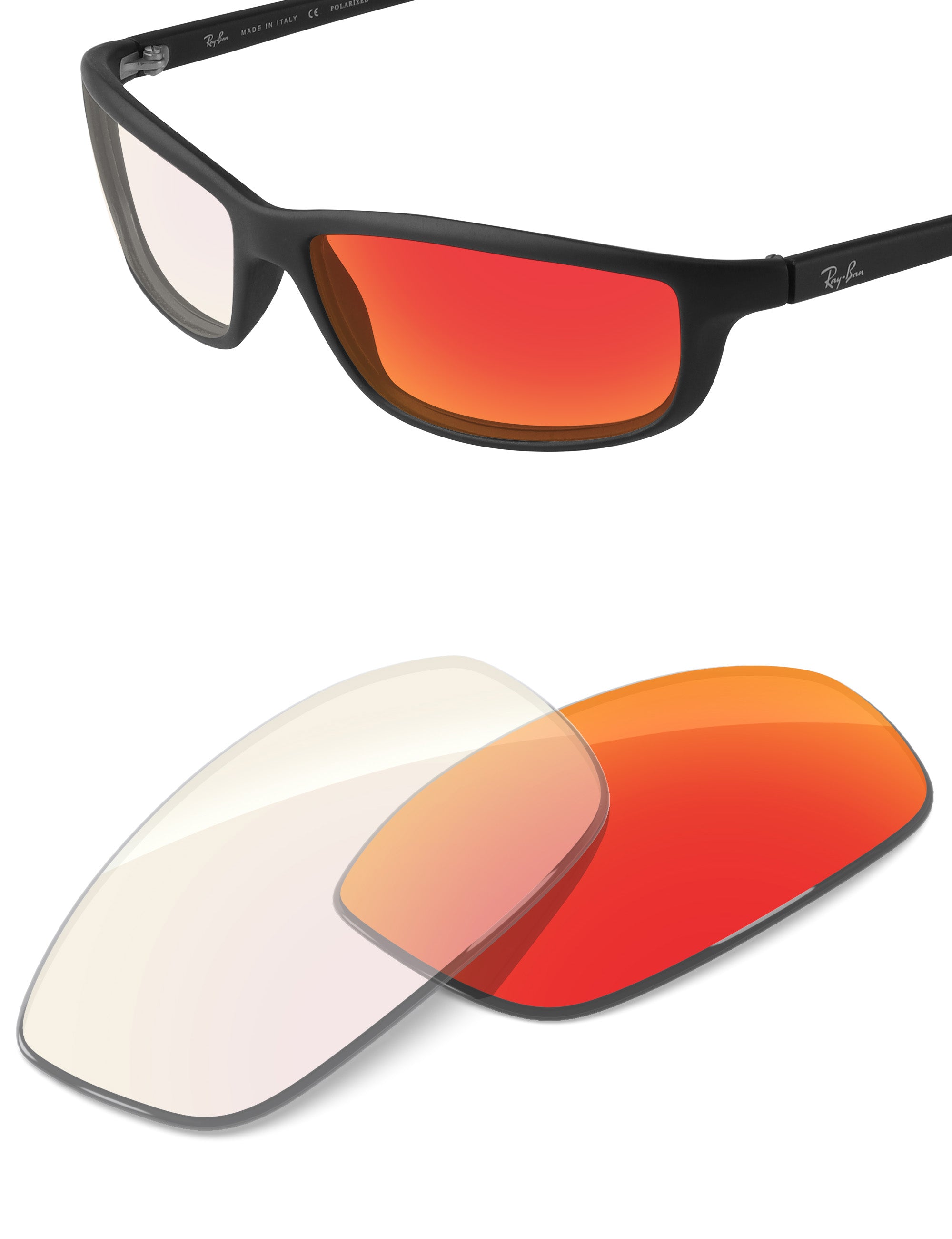 Fire Red FlashMirror™ Photochromic-Non-Polarized