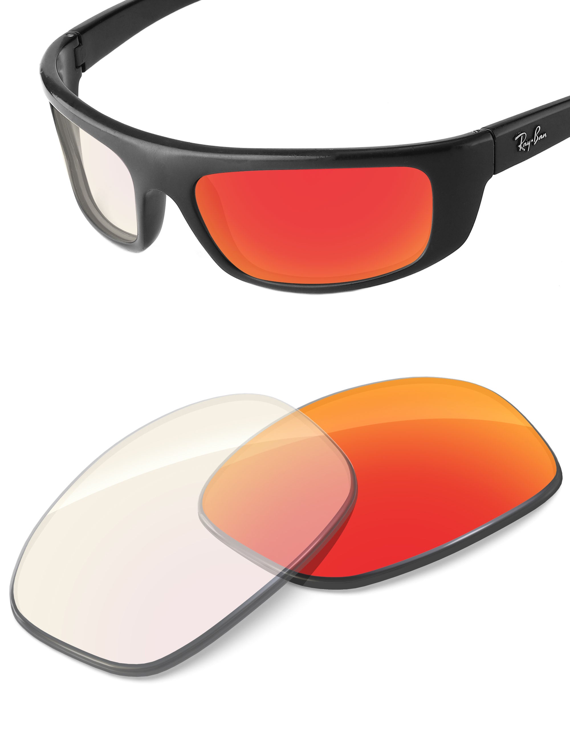 Fire Red FlashMirror™ Photochromic-Non-Polarized
