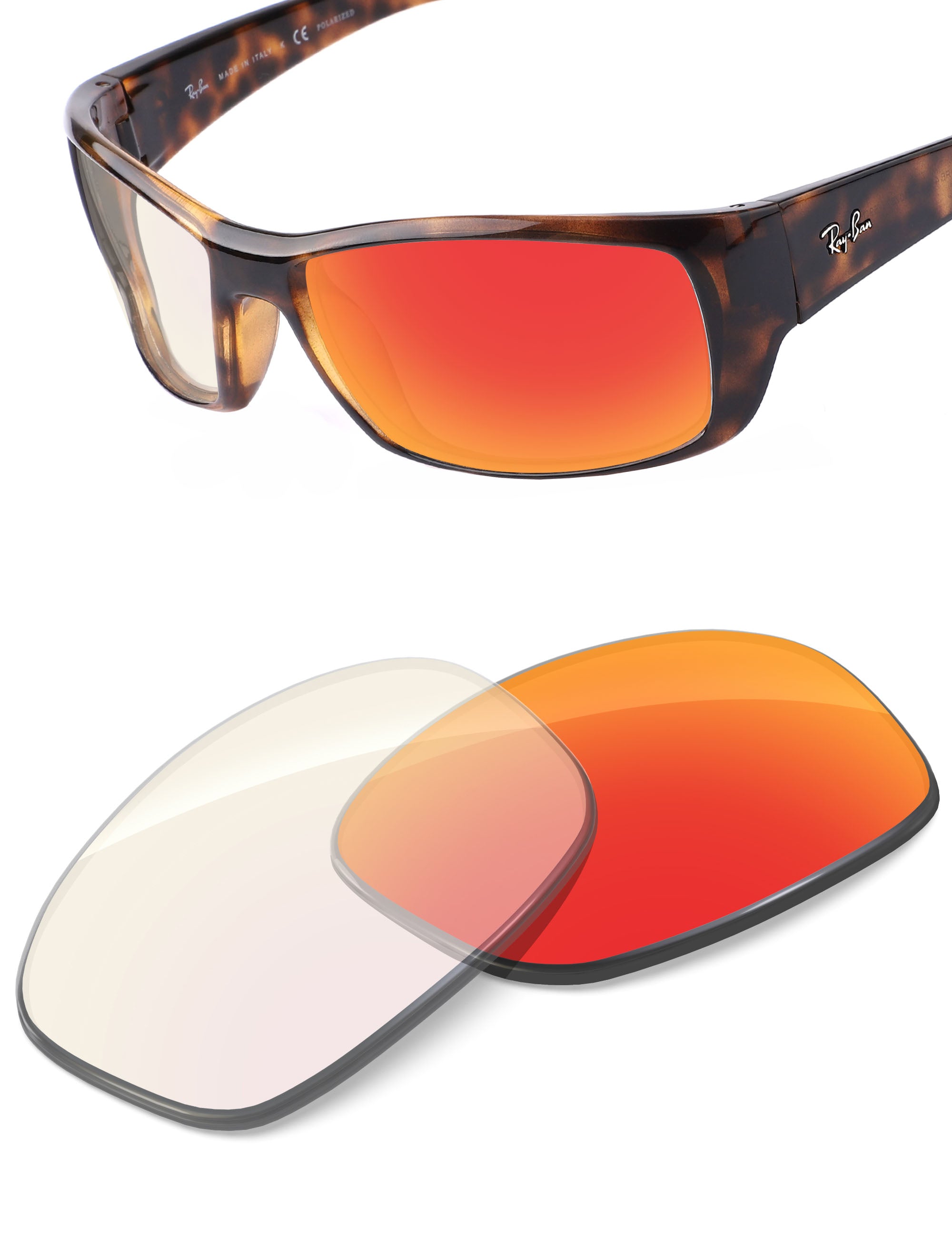 Fire Red FlashMirror™ Photochromic-Non-Polarized