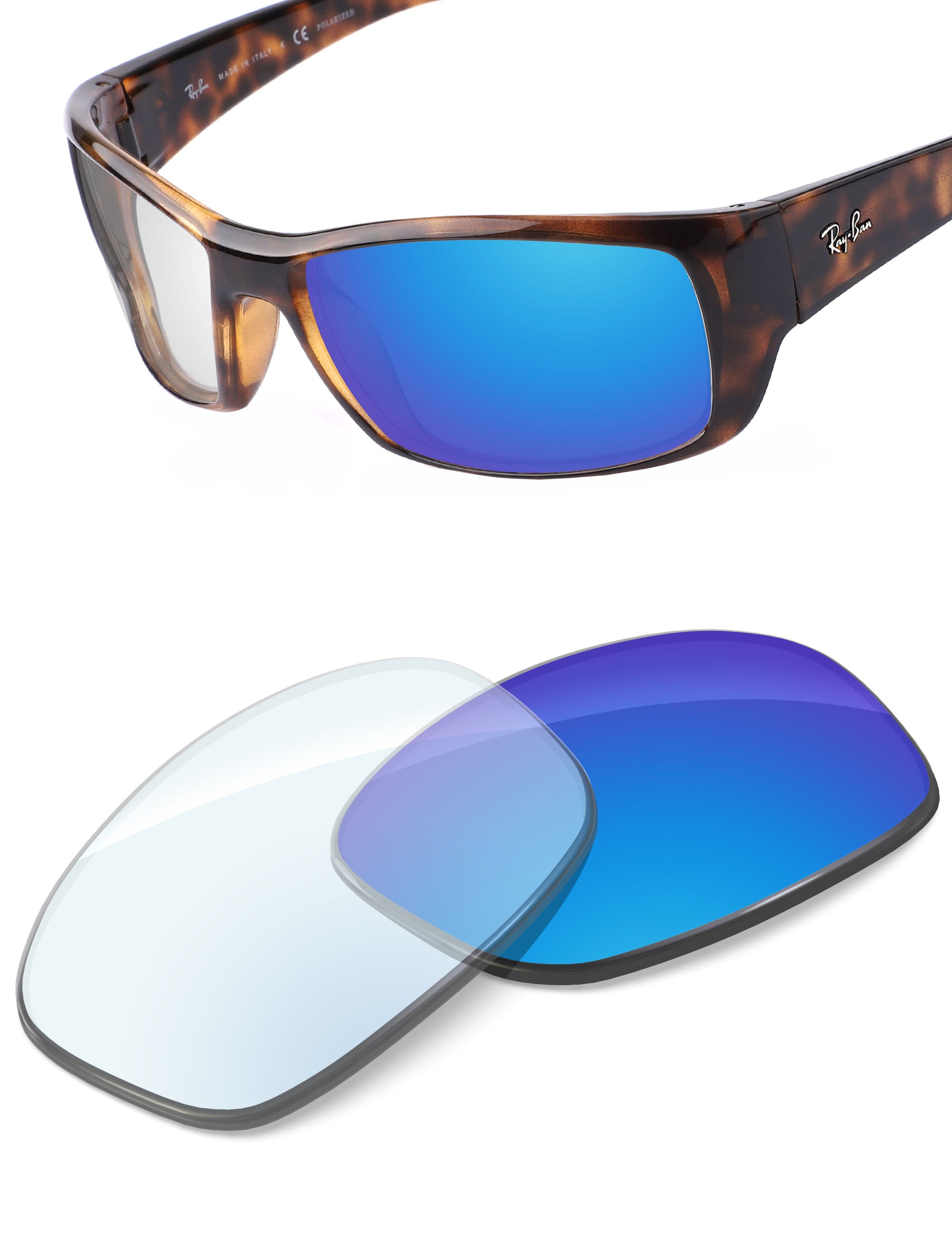 Sky Blue FlashMirror™ Photochromic-Non-Polarized