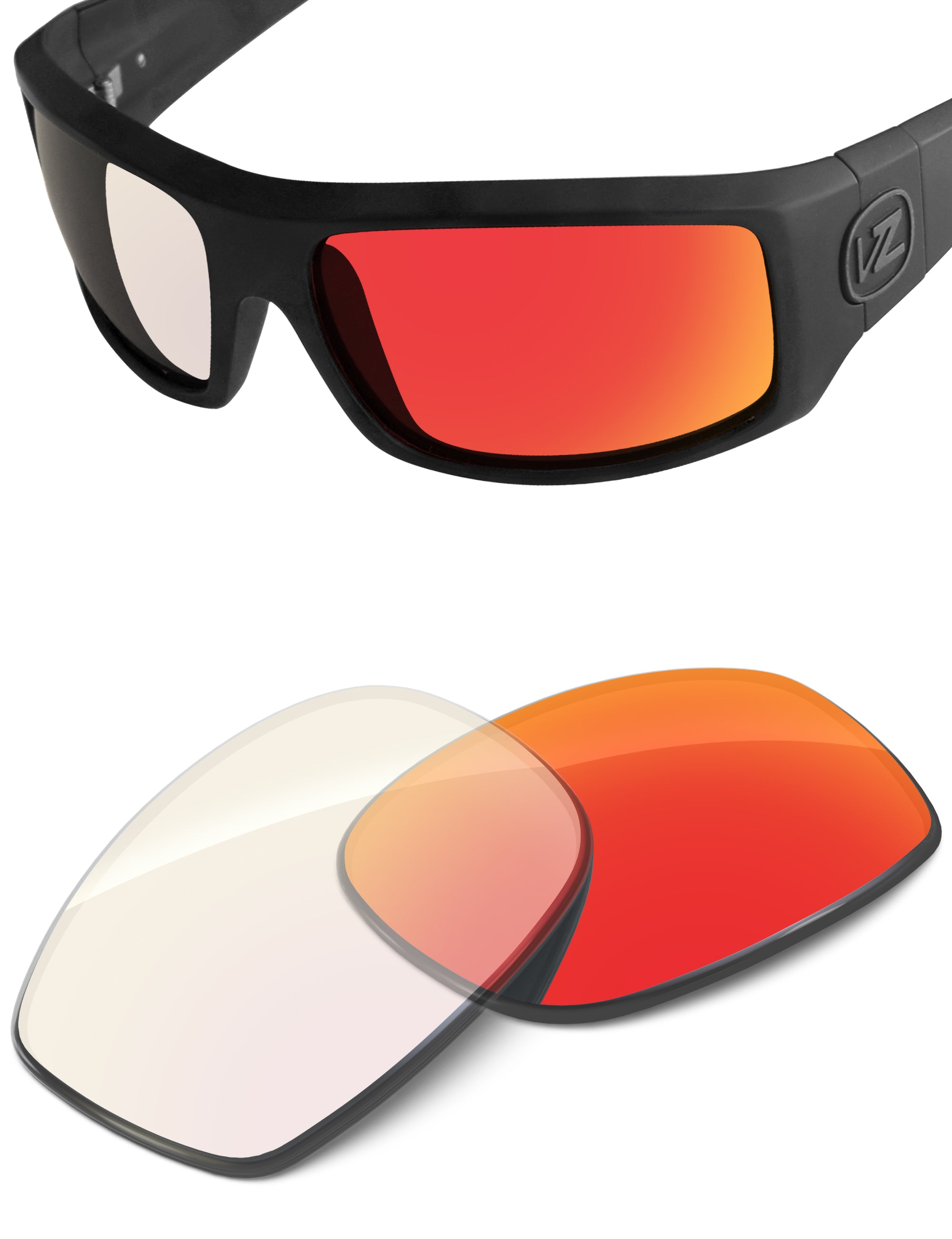 Fire Red FlashMirror™ Photochromic-Non-Polarized
