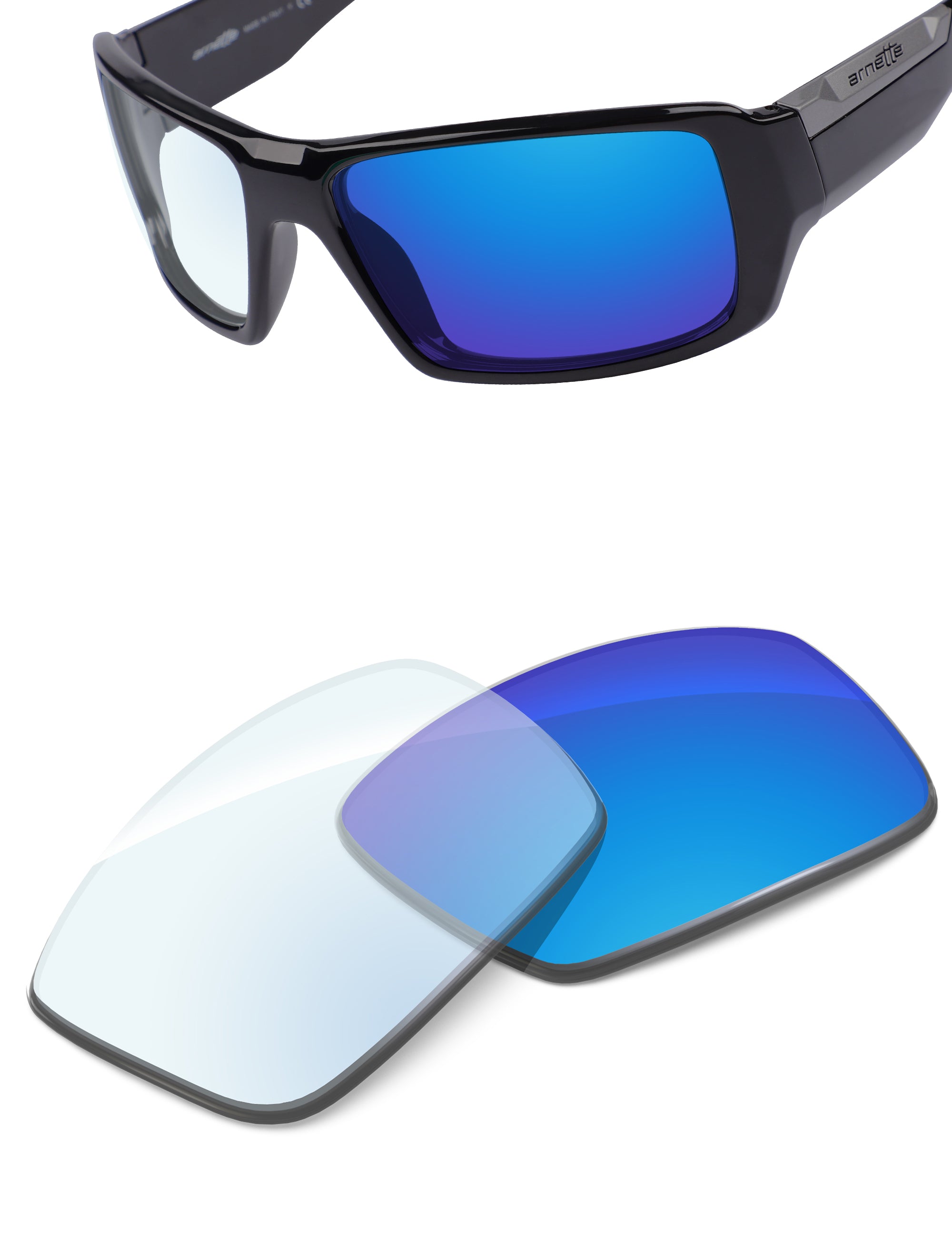 Sky Blue FlashMirror™ Photochromic-Non-Polarized