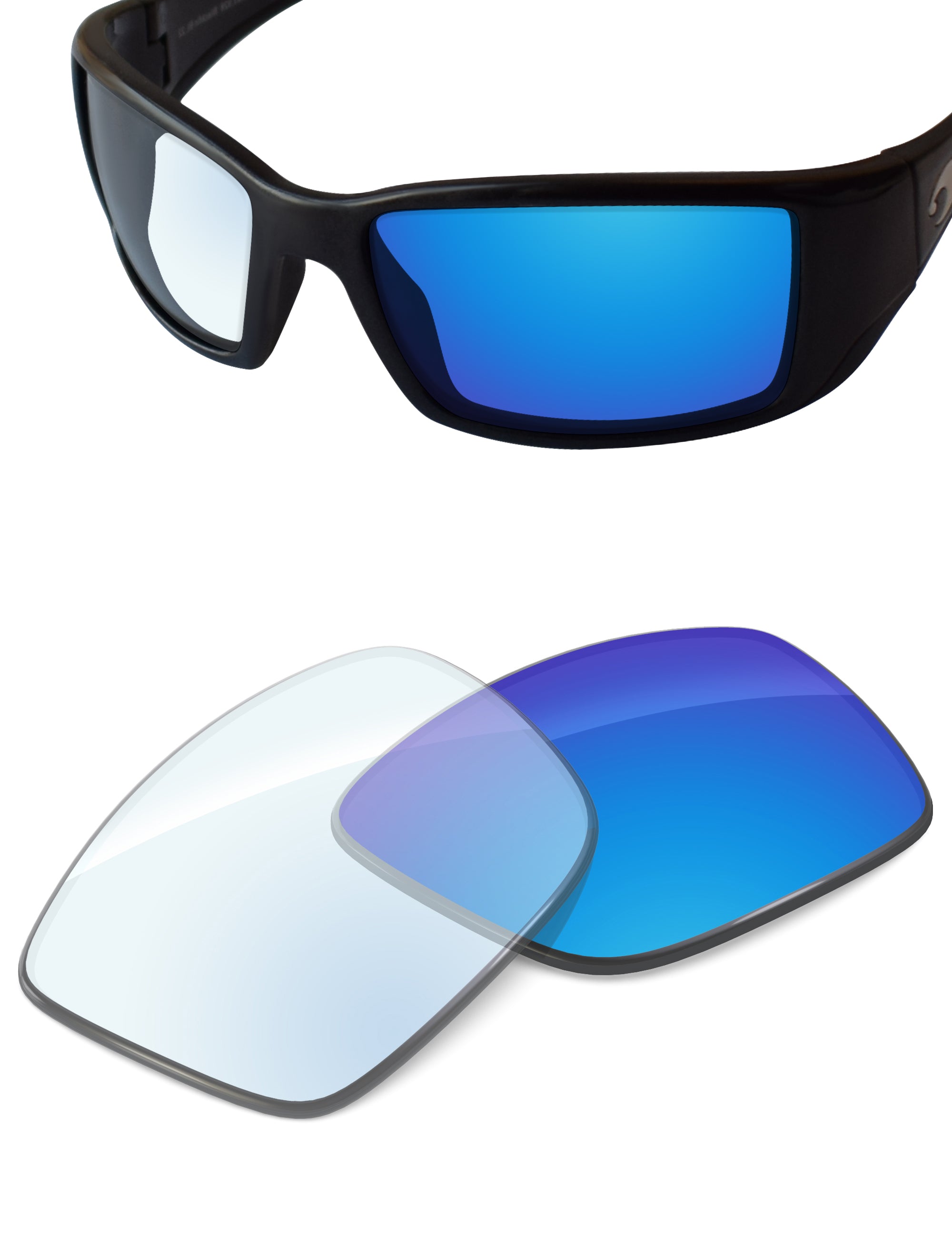 Sky Blue FlashMirror™ Photochromic-Non-Polarized