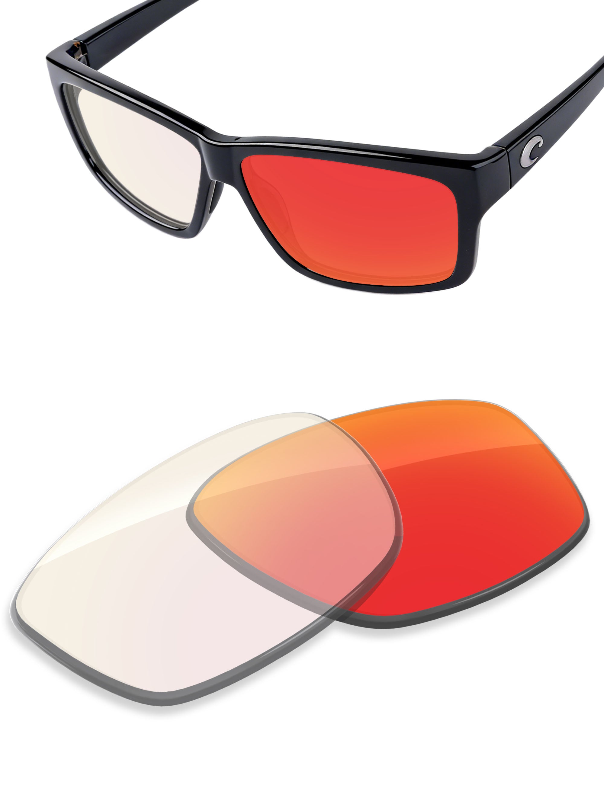 Fire Red FlashMirror™ Photochromic-Non-Polarized