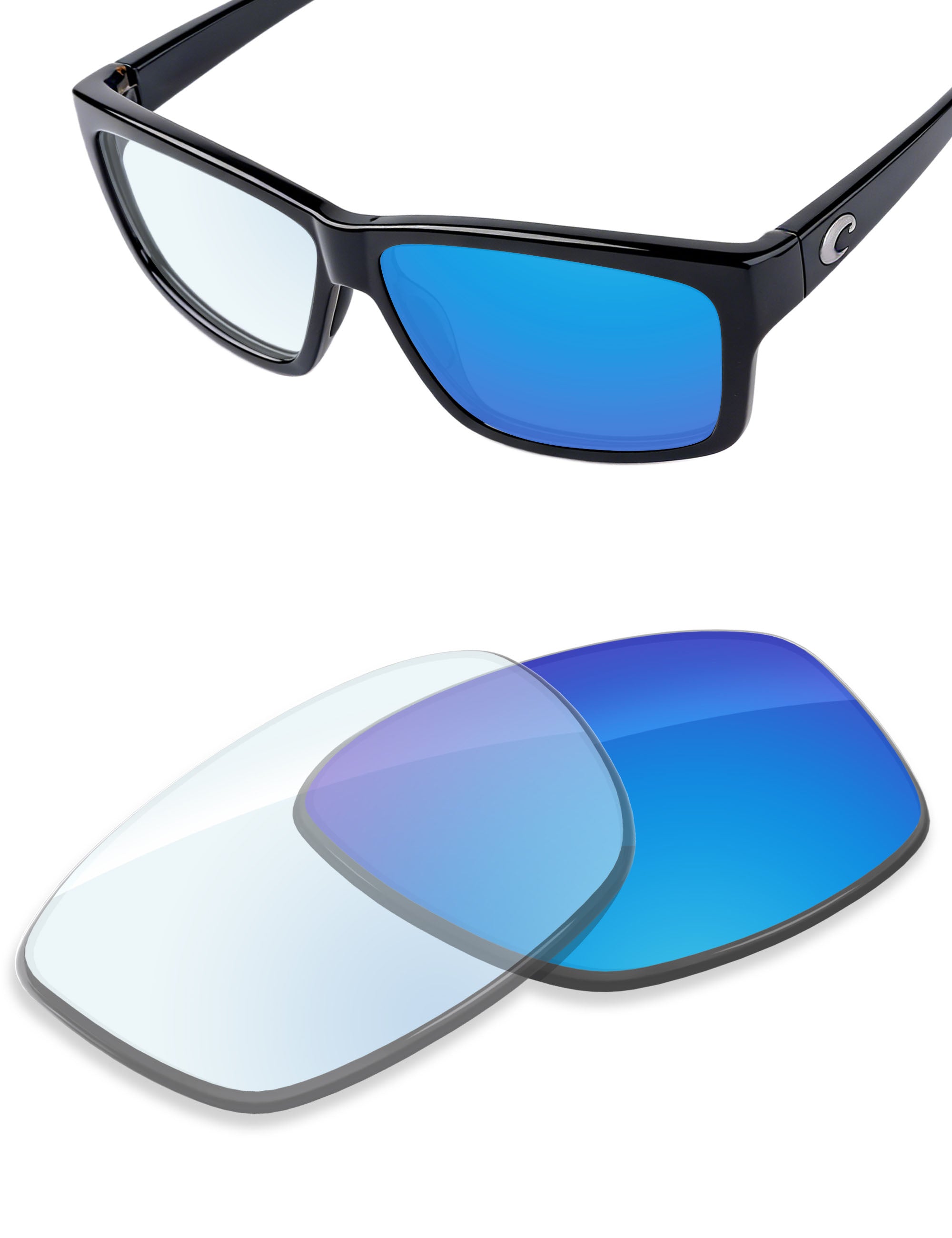 Sky Blue FlashMirror™ Photochromic-Non-Polarized