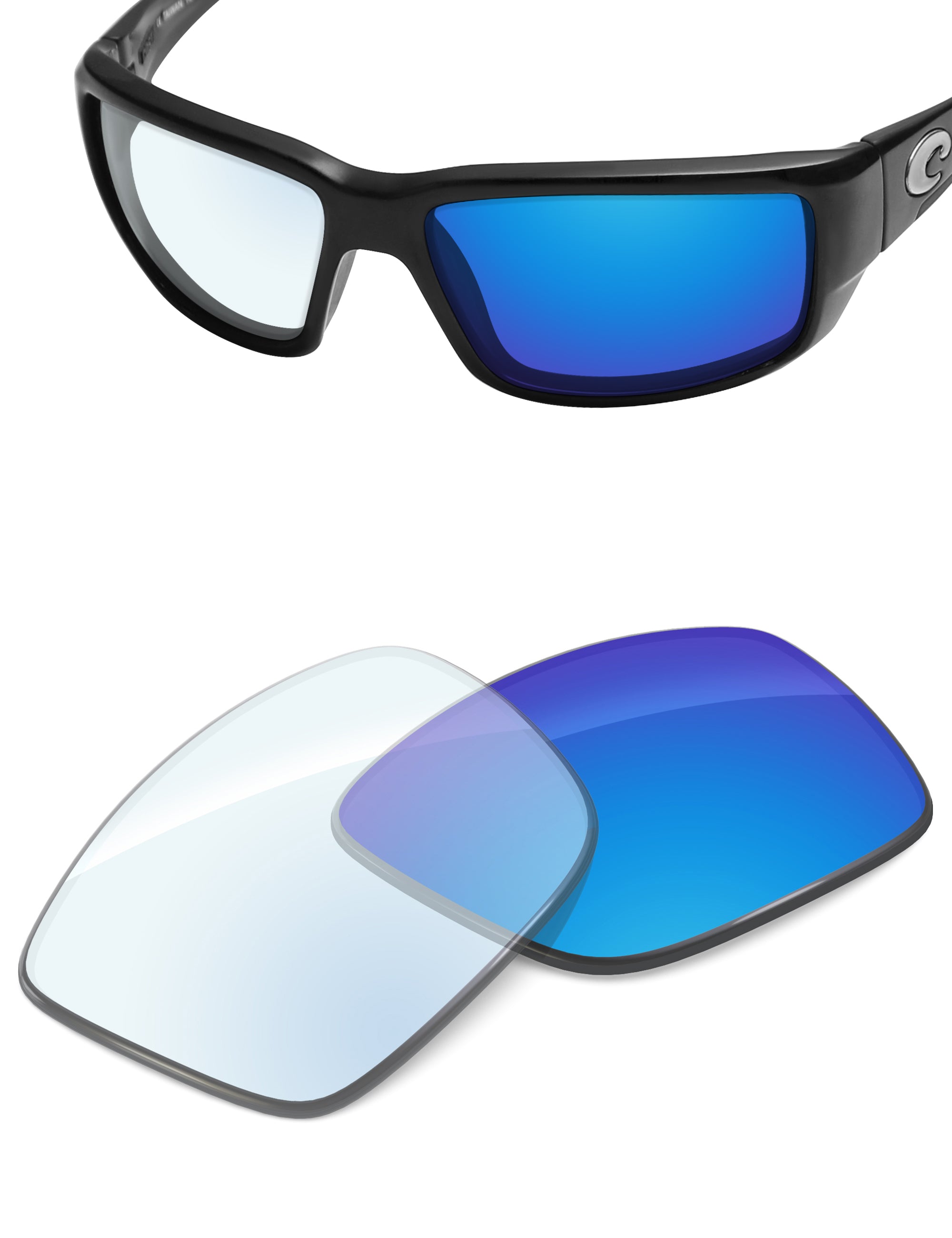 Sky Blue FlashMirror™ Photochromic-Non-Polarized