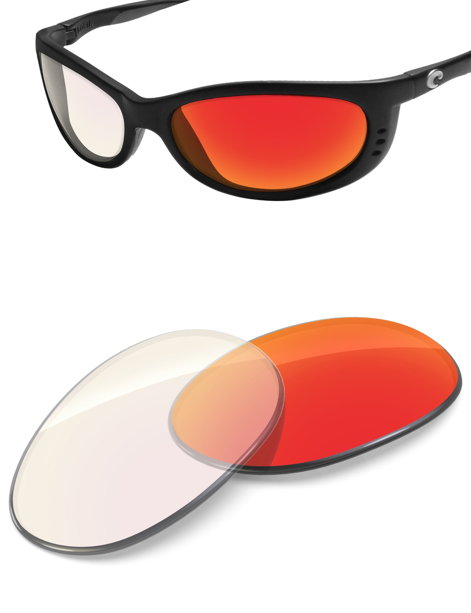 Fire Red FlashMirror™ Photochromic-Non-Polarized