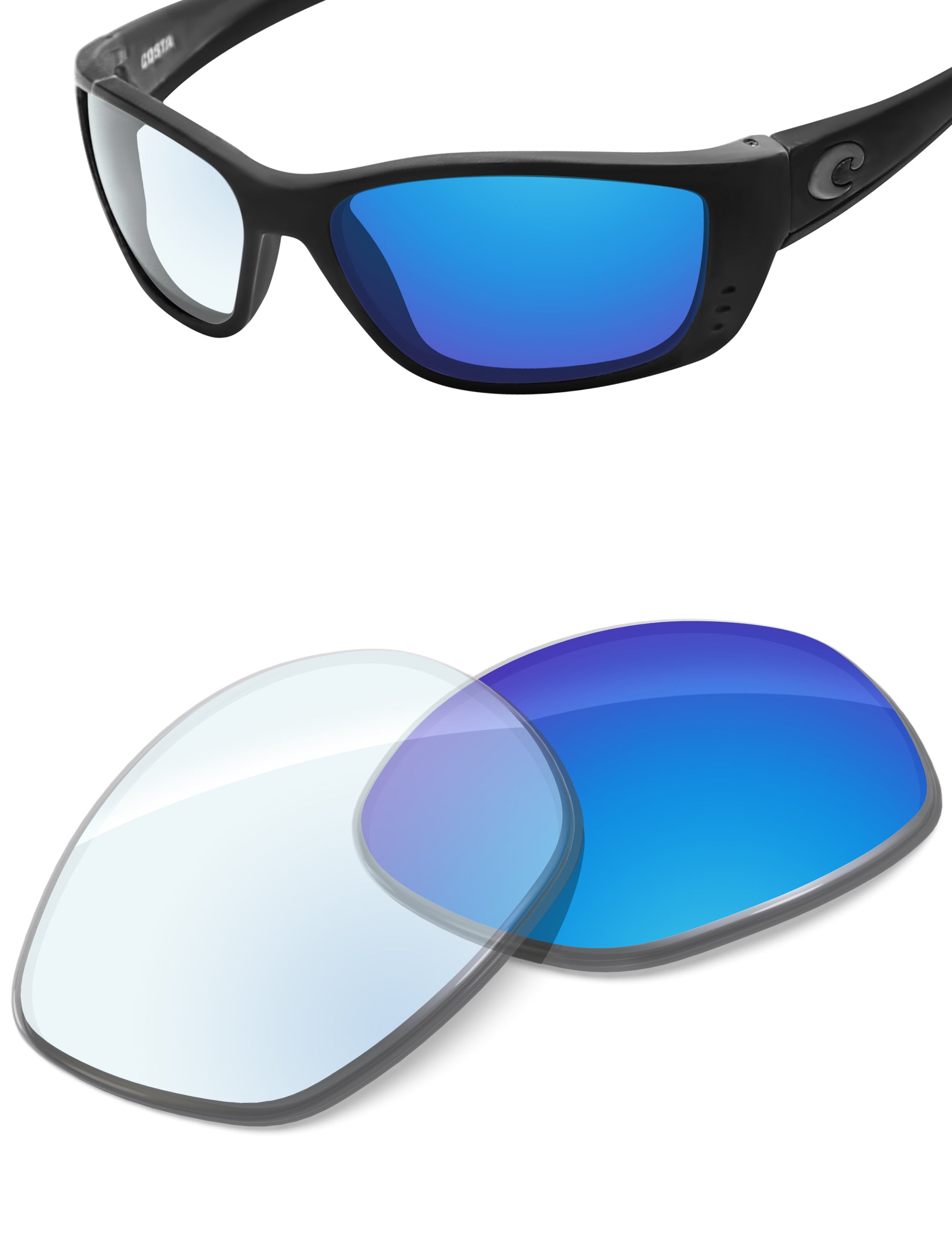 Sky Blue FlashMirror™ Photochromic-Non-Polarized