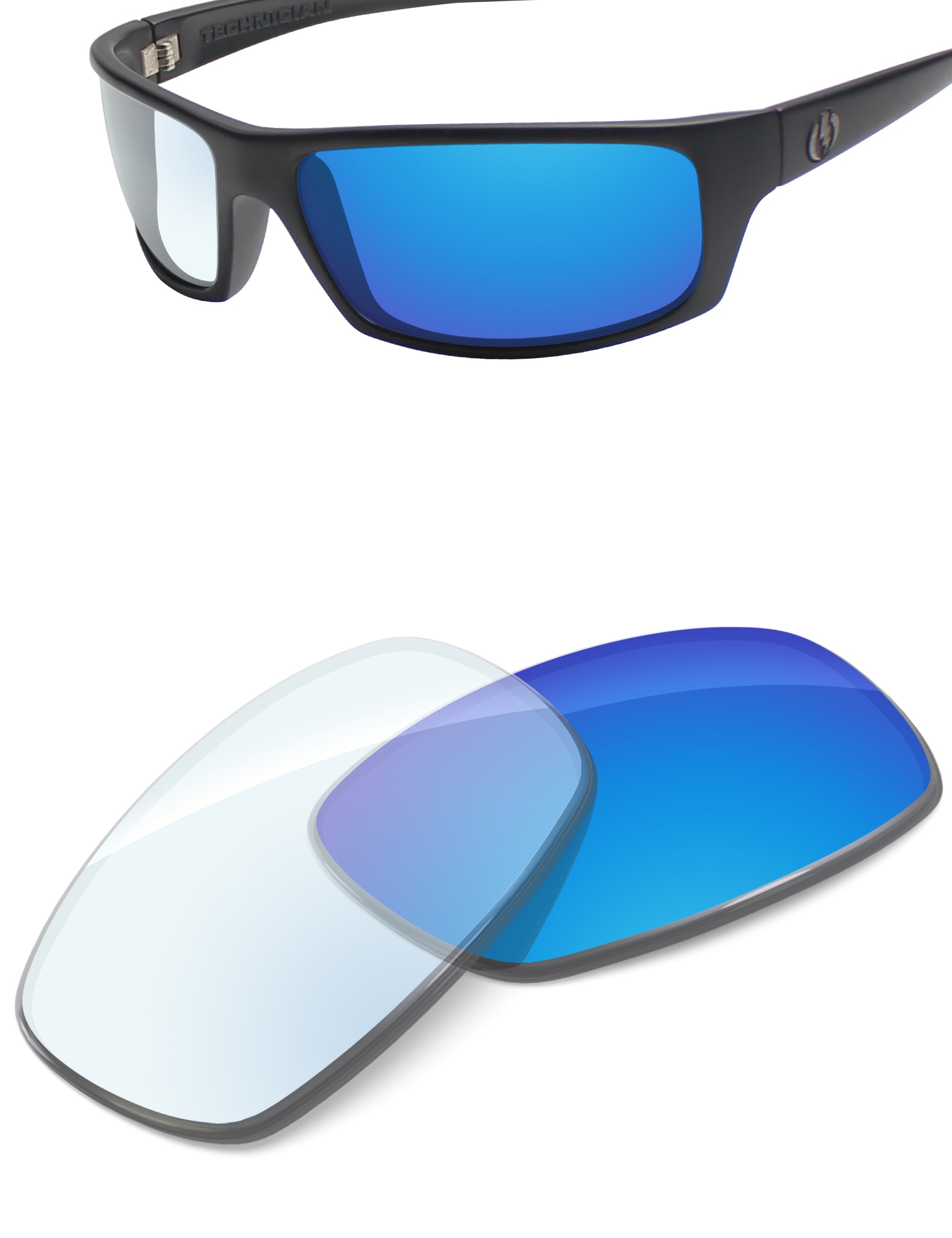 Sky Blue FlashMirror™ Photochromic-Non-Polarized