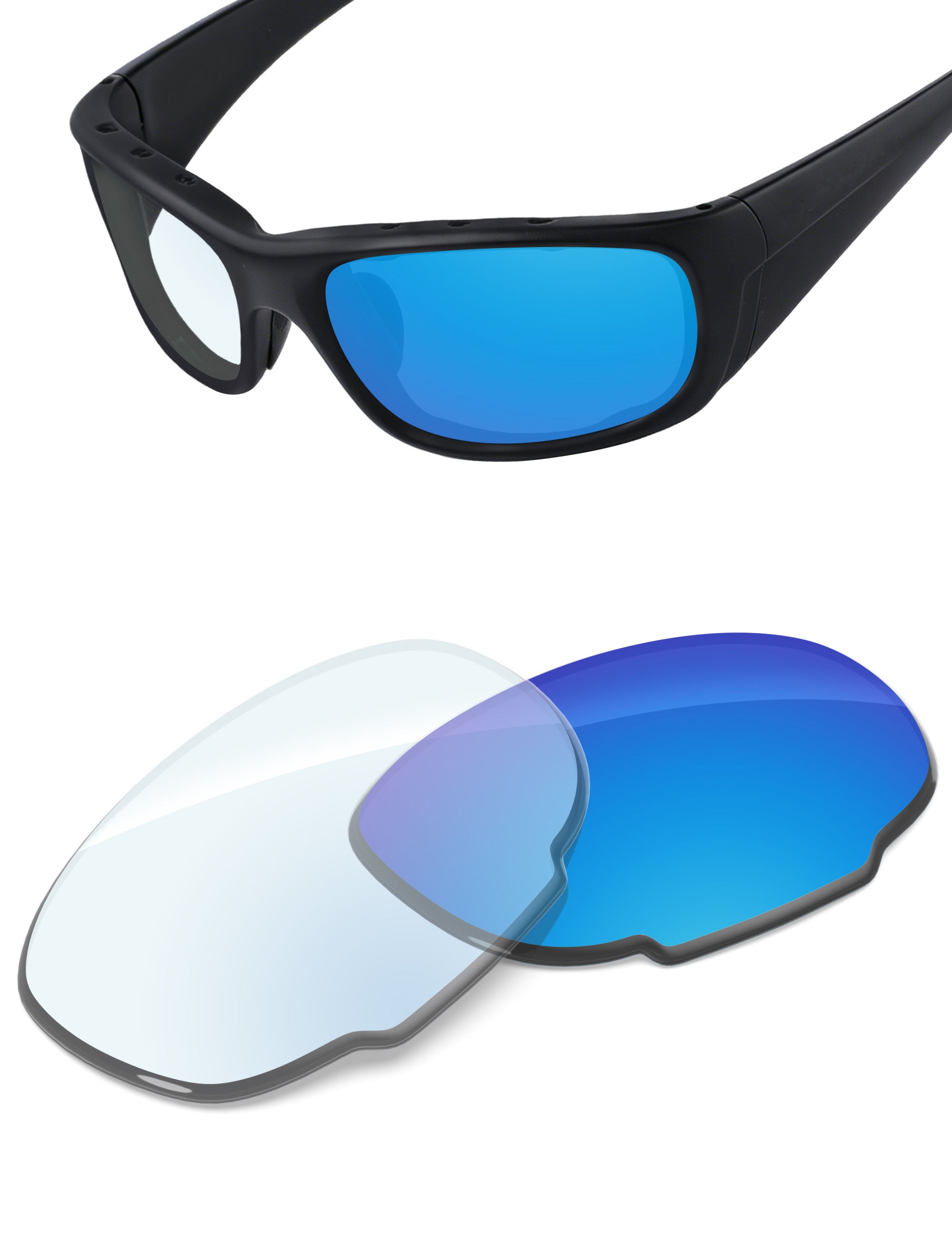 Sky Blue FlashMirror™ Photochromic-Non-Polarized