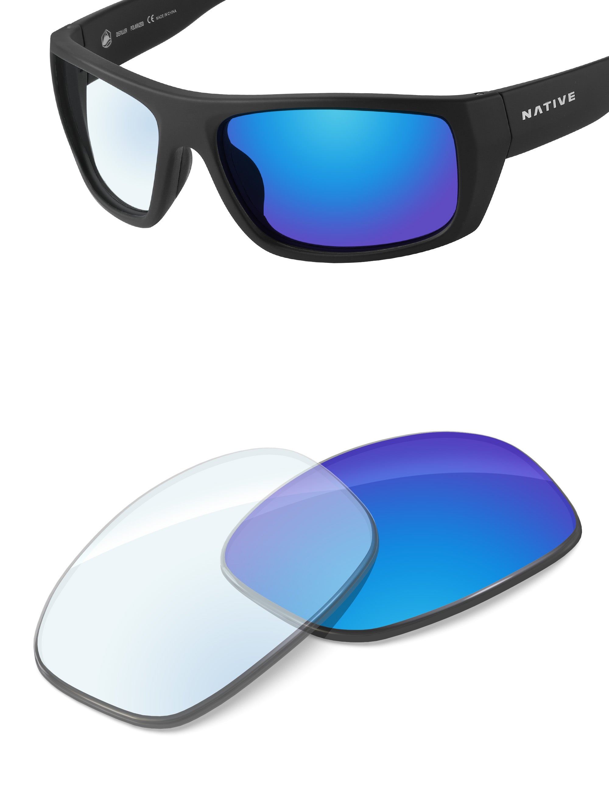 Sky Blue FlashMirror™ Photochromic-Non-Polarized