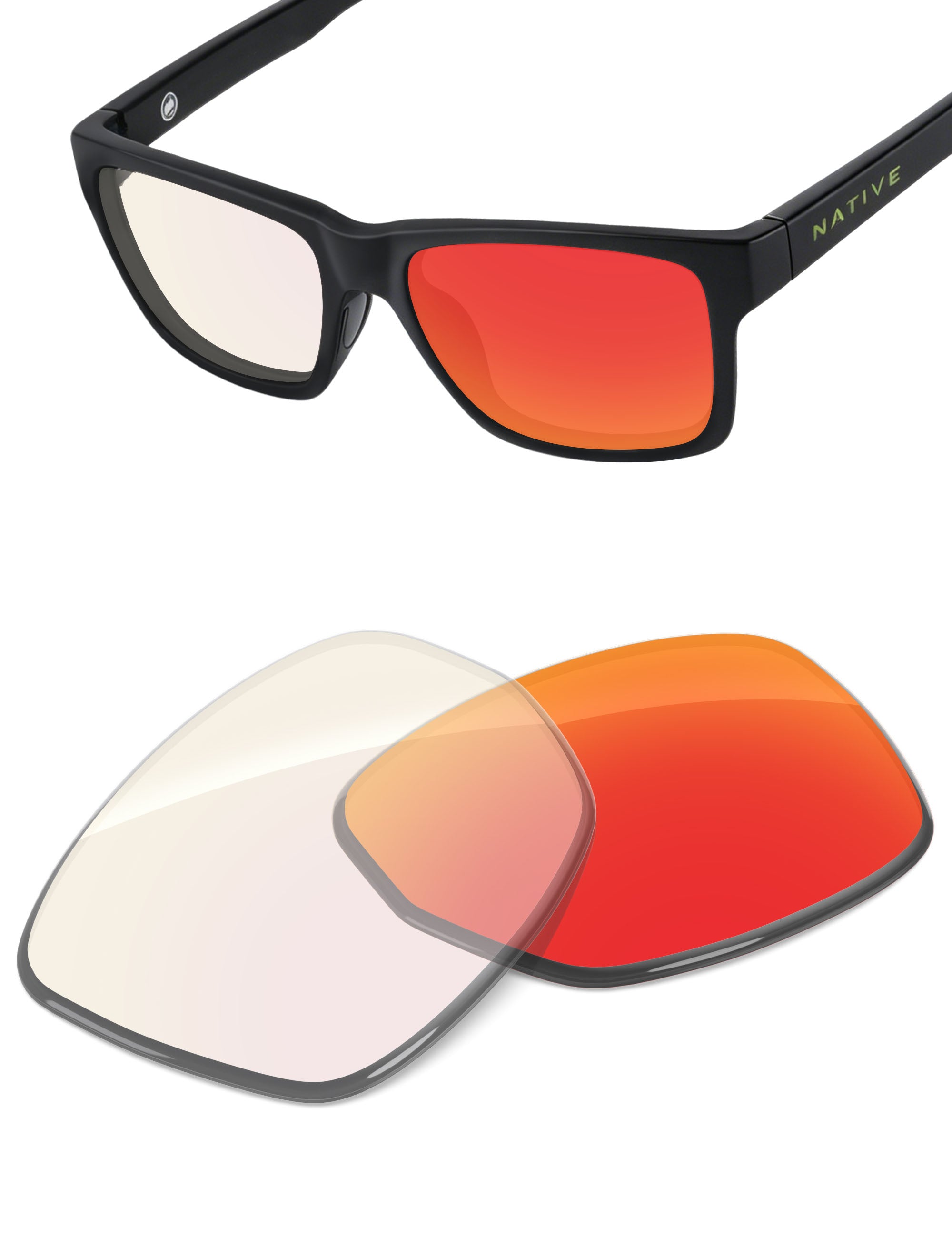Fire Red FlashMirror™ Photochromic-Non-Polarized