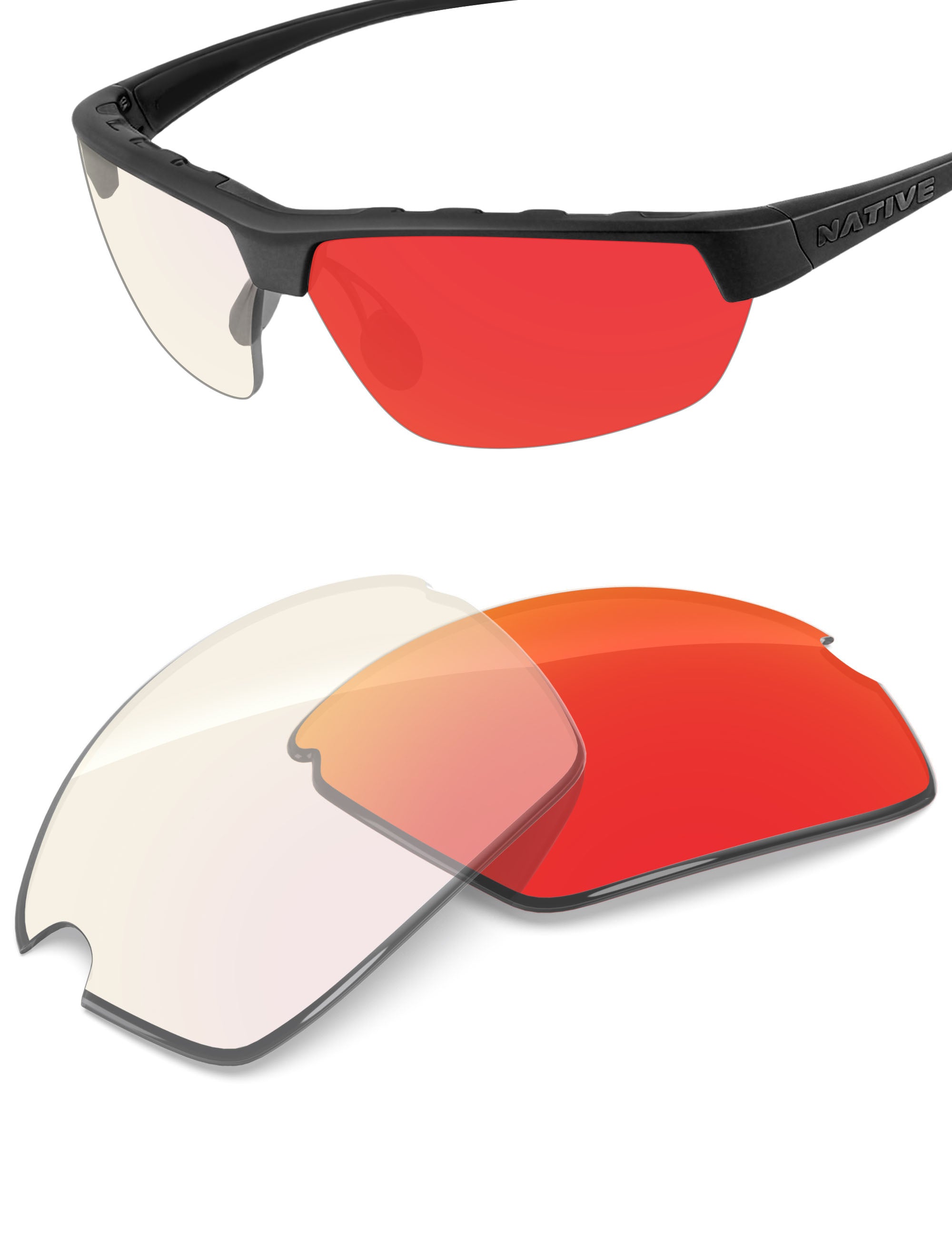 Fire Red FlashMirror™ Photochromic-Non-Polarized
