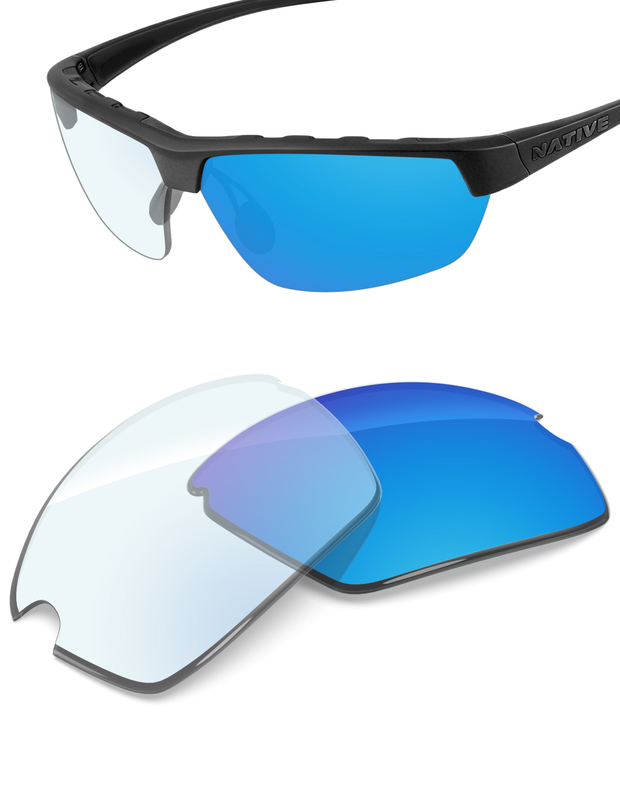 Sky Blue FlashMirror™ Photochromic-Non-Polarized