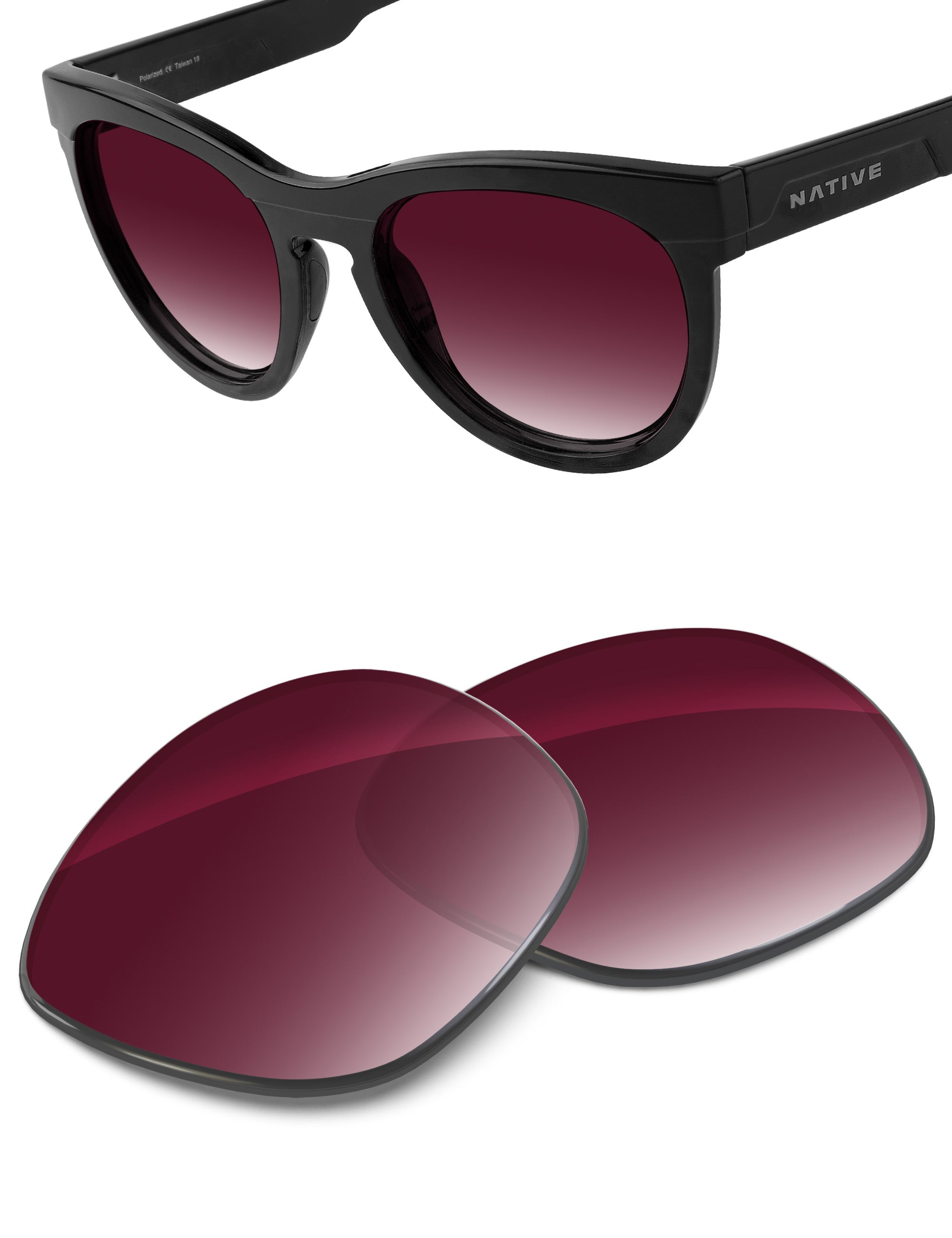 Wine Red Gradient-Non-Polarized