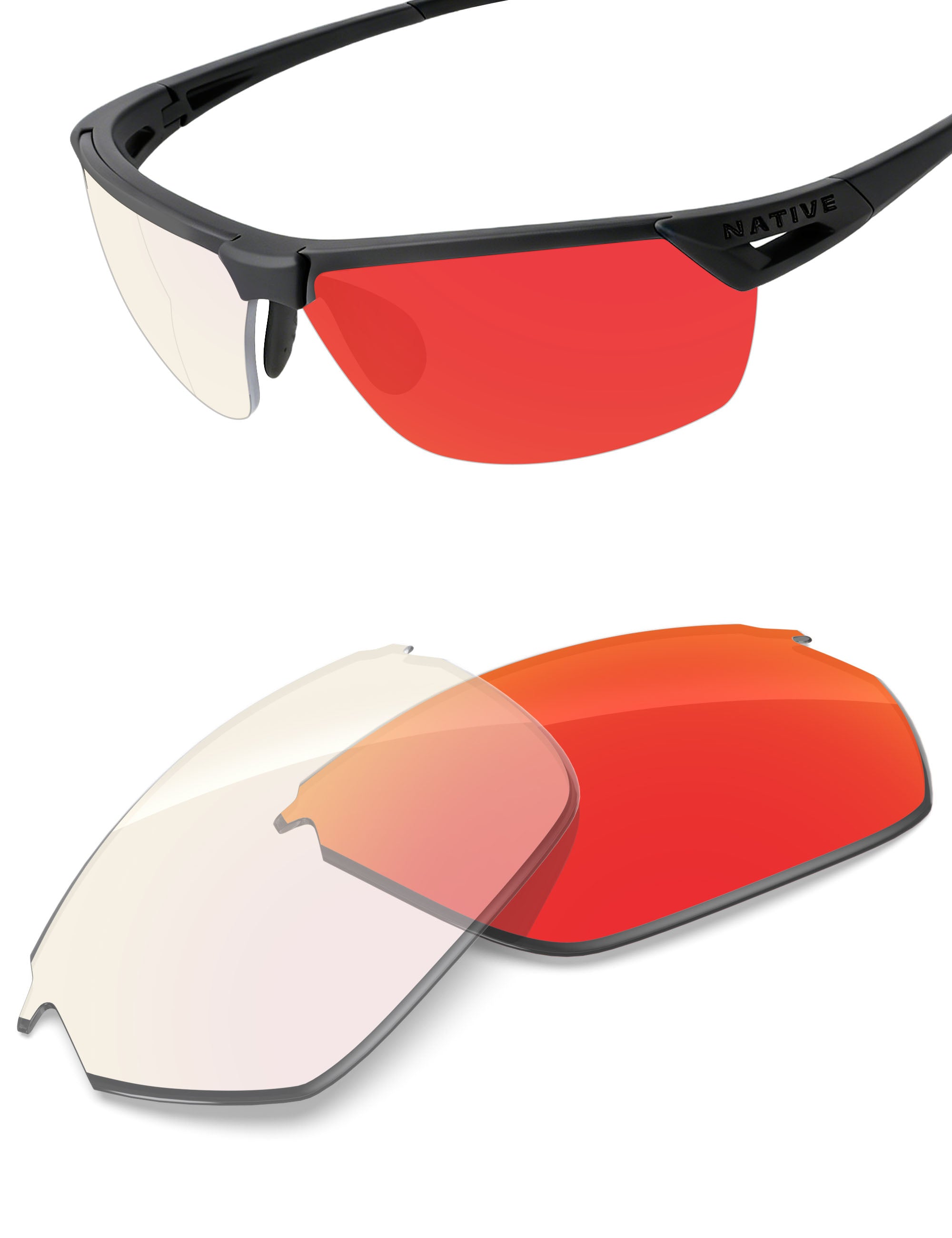 Fire Red FlashMirror™ Photochromic-Non-Polarized