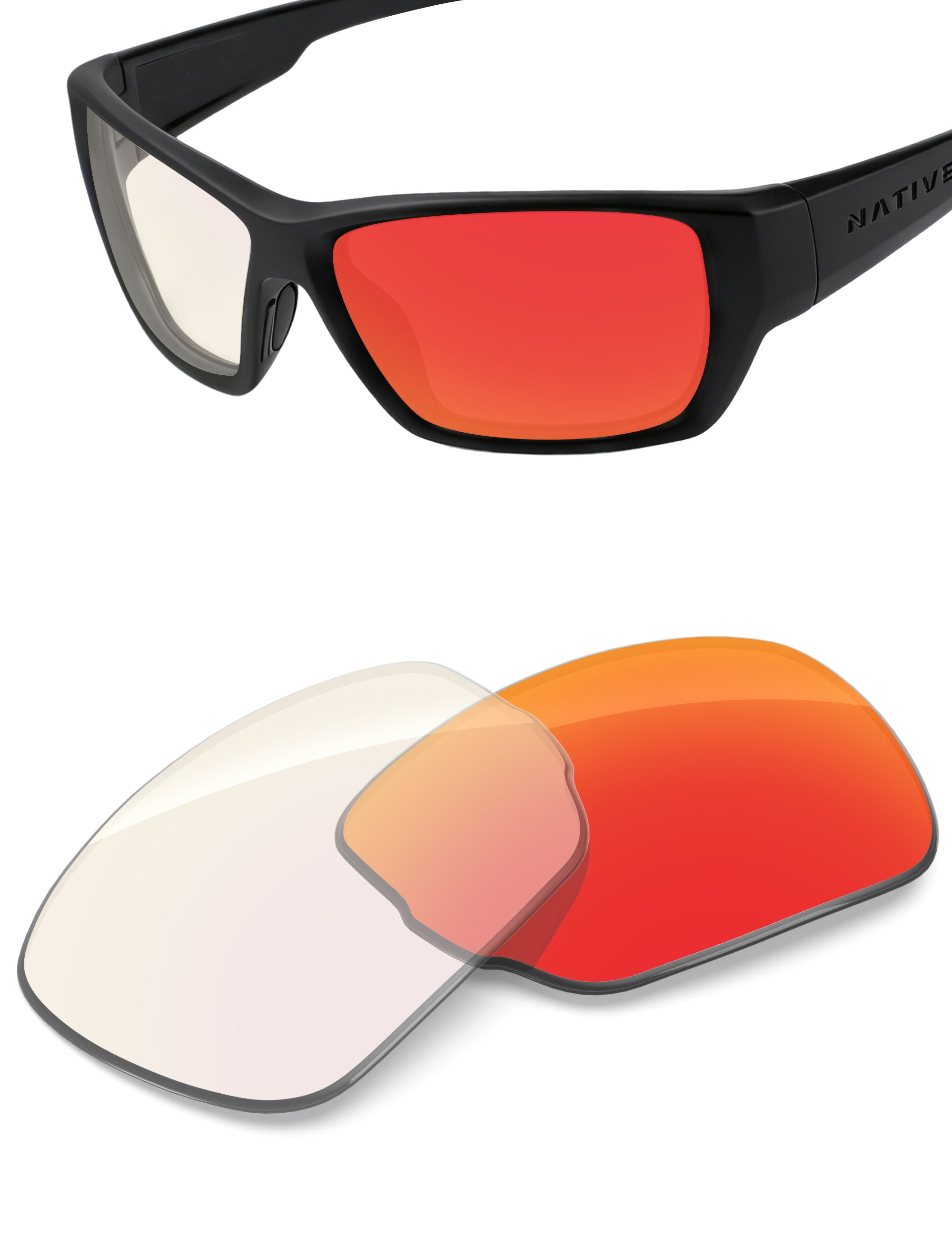 Fire Red FlashMirror™ Photochromic-Non-Polarized
