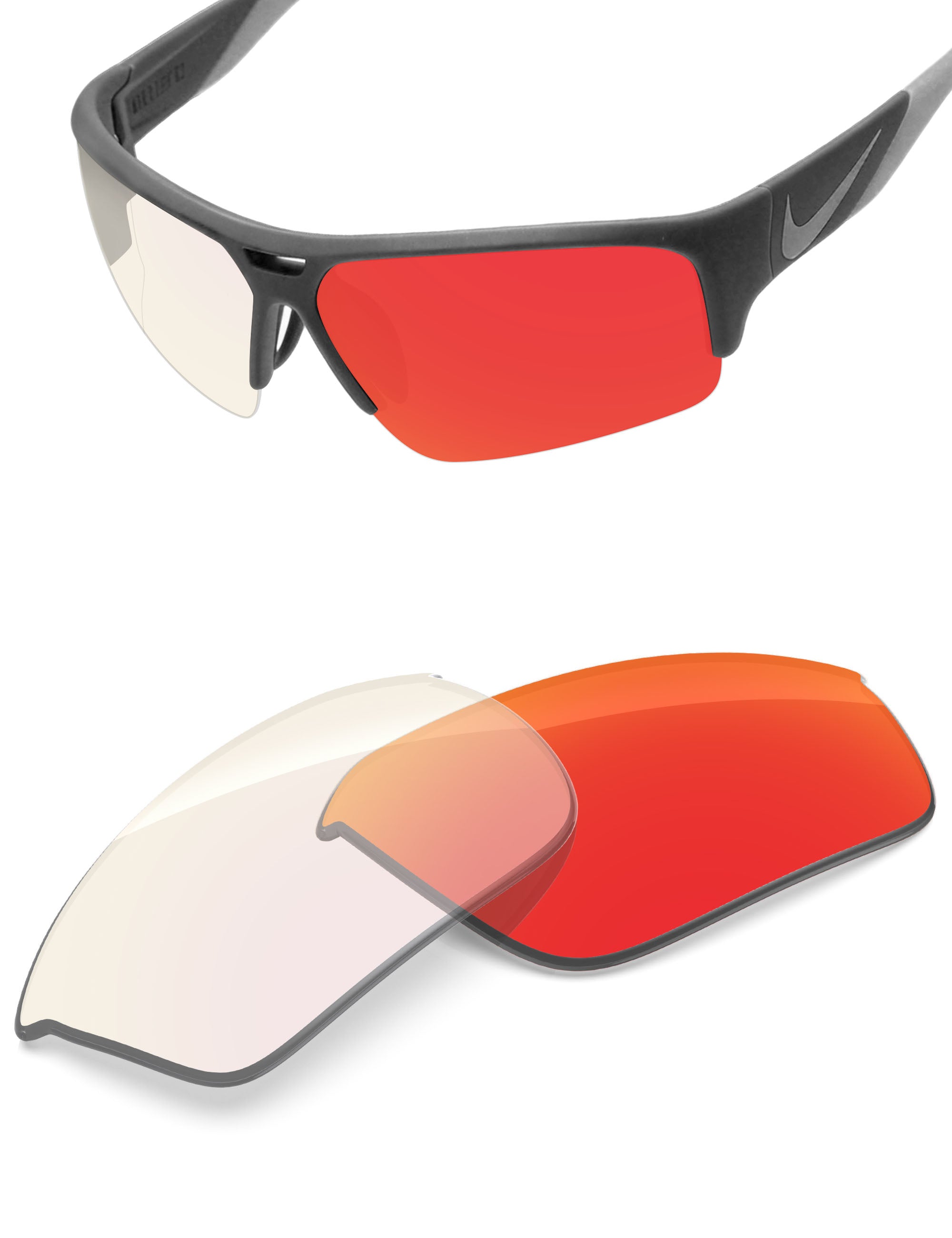 Fire Red FlashMirror™ Photochromic-Non-Polarized