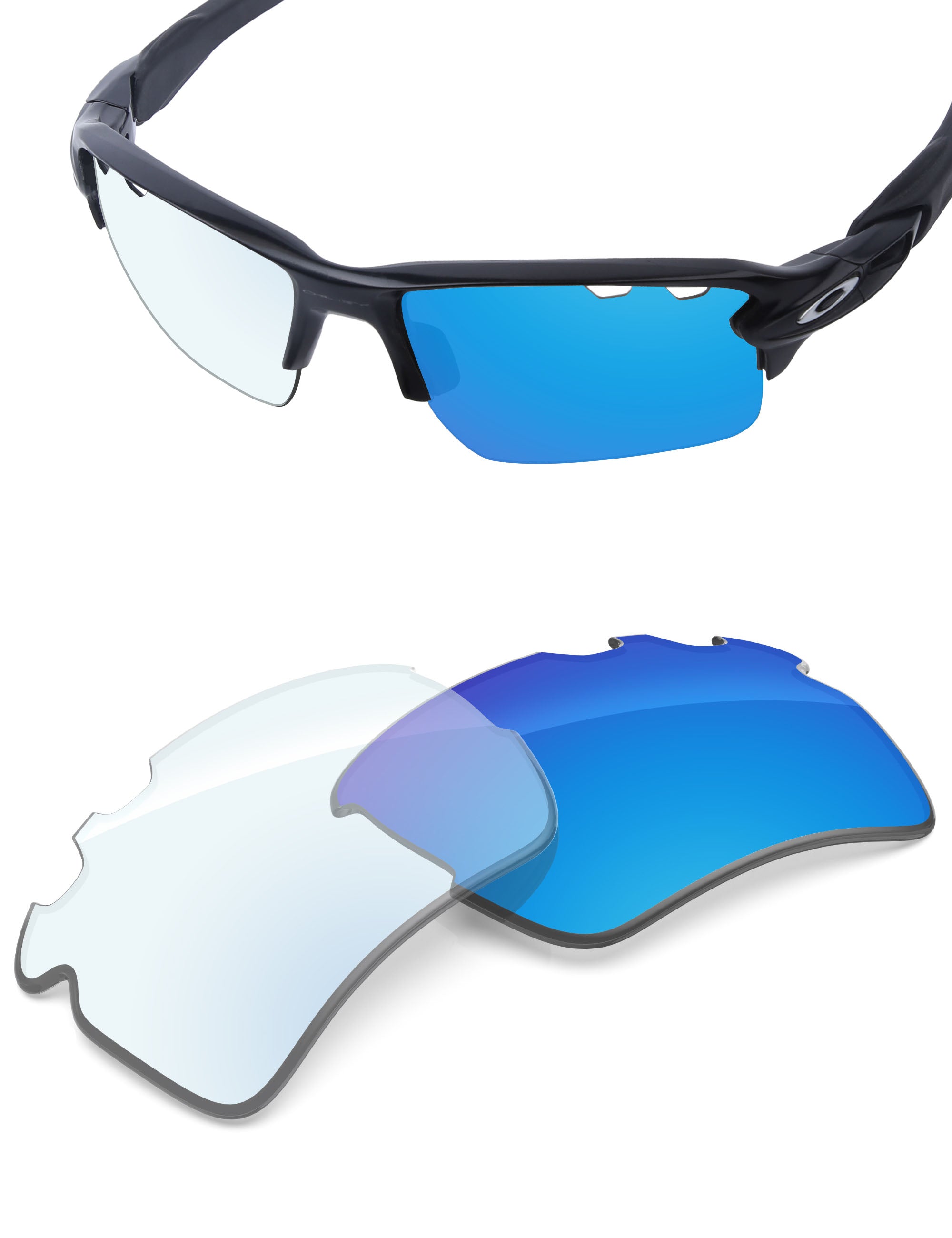 Sky Blue FlashMirror™ Photochromic-Non-Polarized