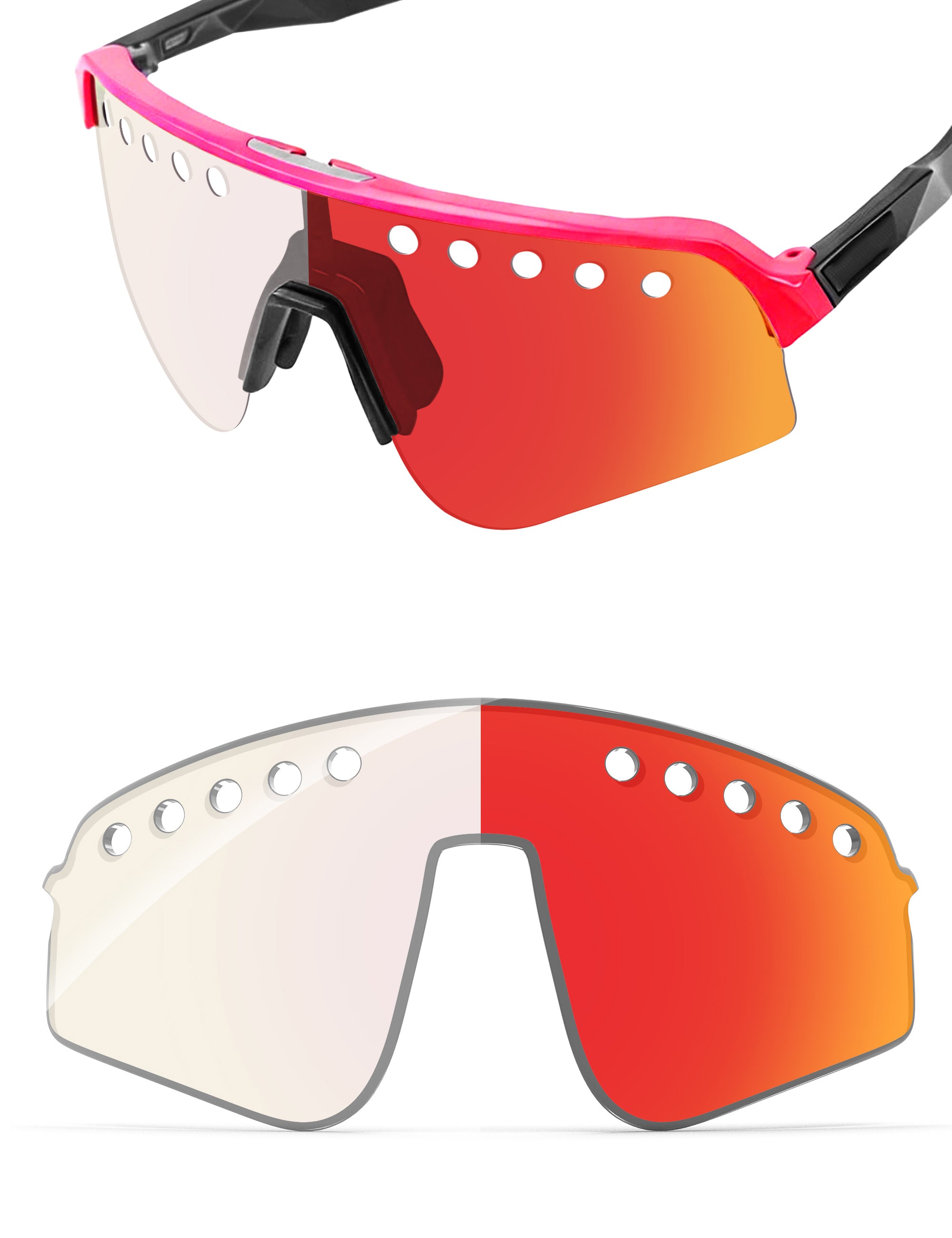 Fire Red FlashMirror™ Photochromic-Non-Polarized