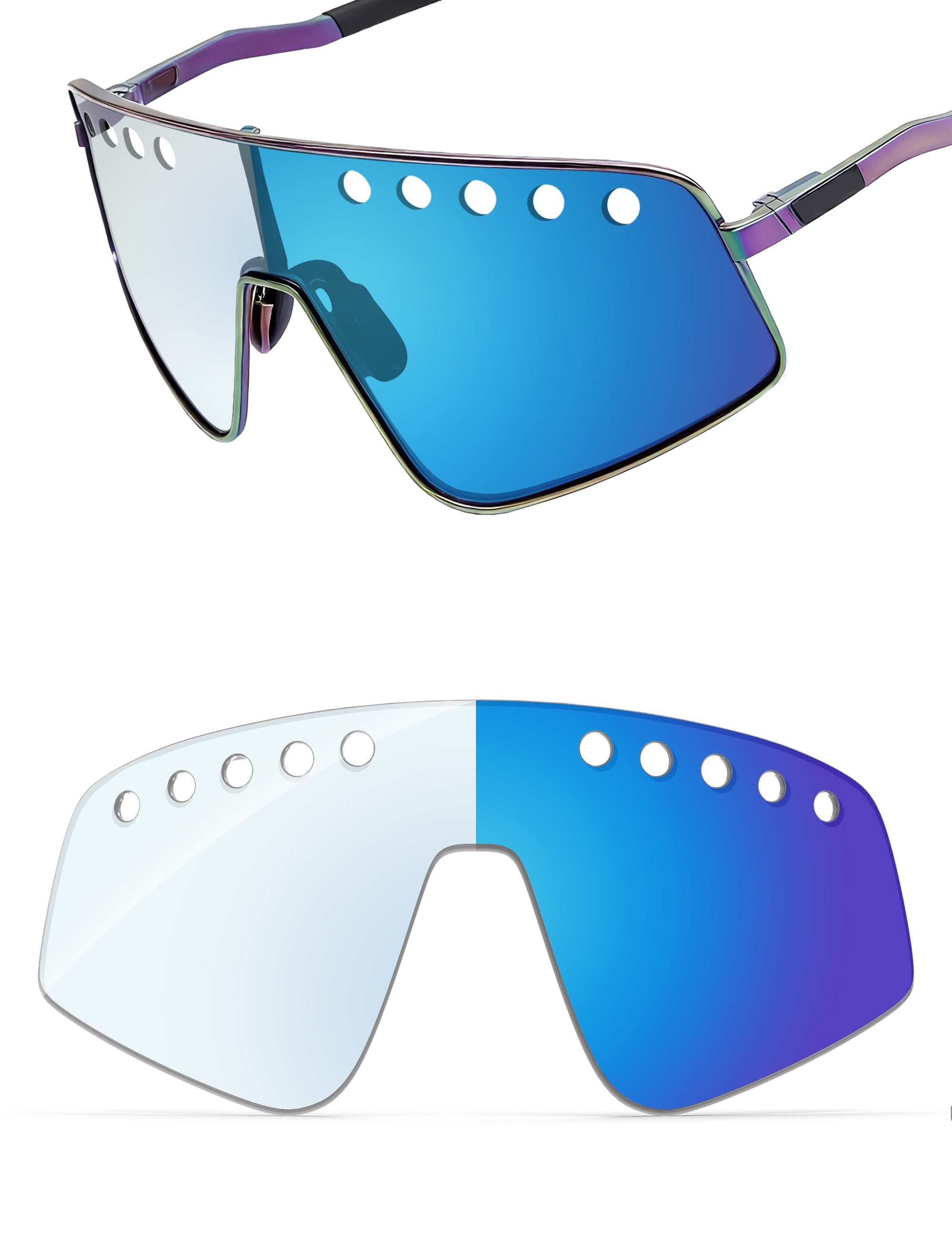 Sky Blue FlashMirror™ Photochromic-Non-Polarized