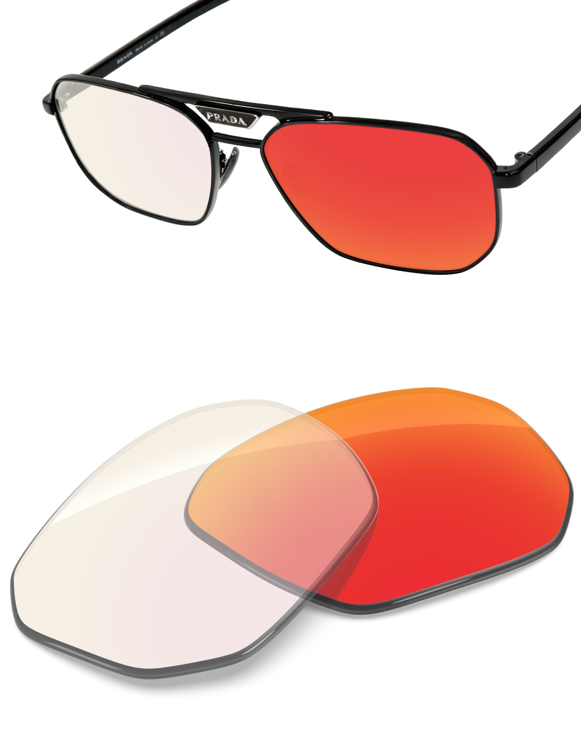 Fire Red FlashMirror™ Photochromic-Non-Polarized