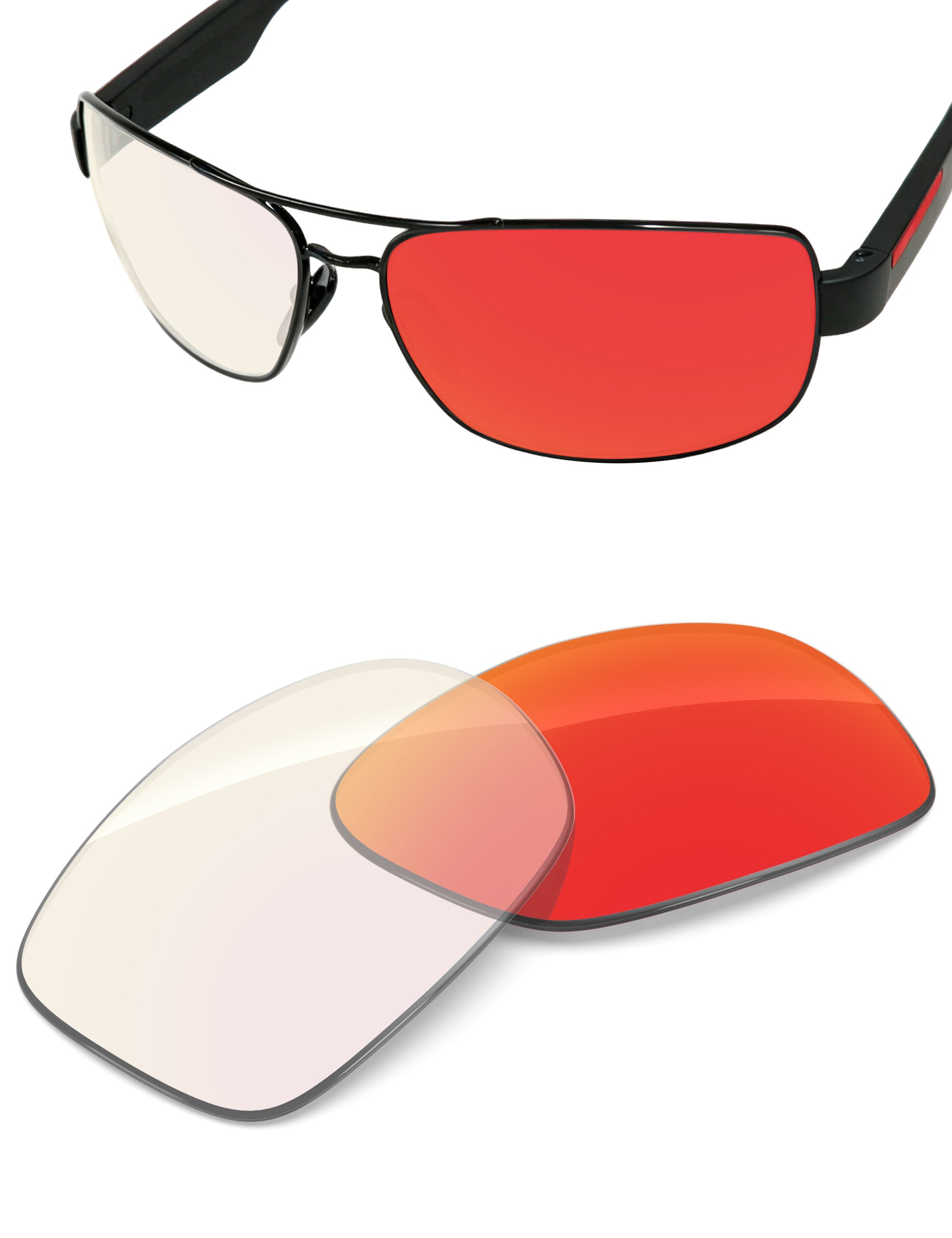 Fire Red FlashMirror™ Photochromic-Non-Polarized