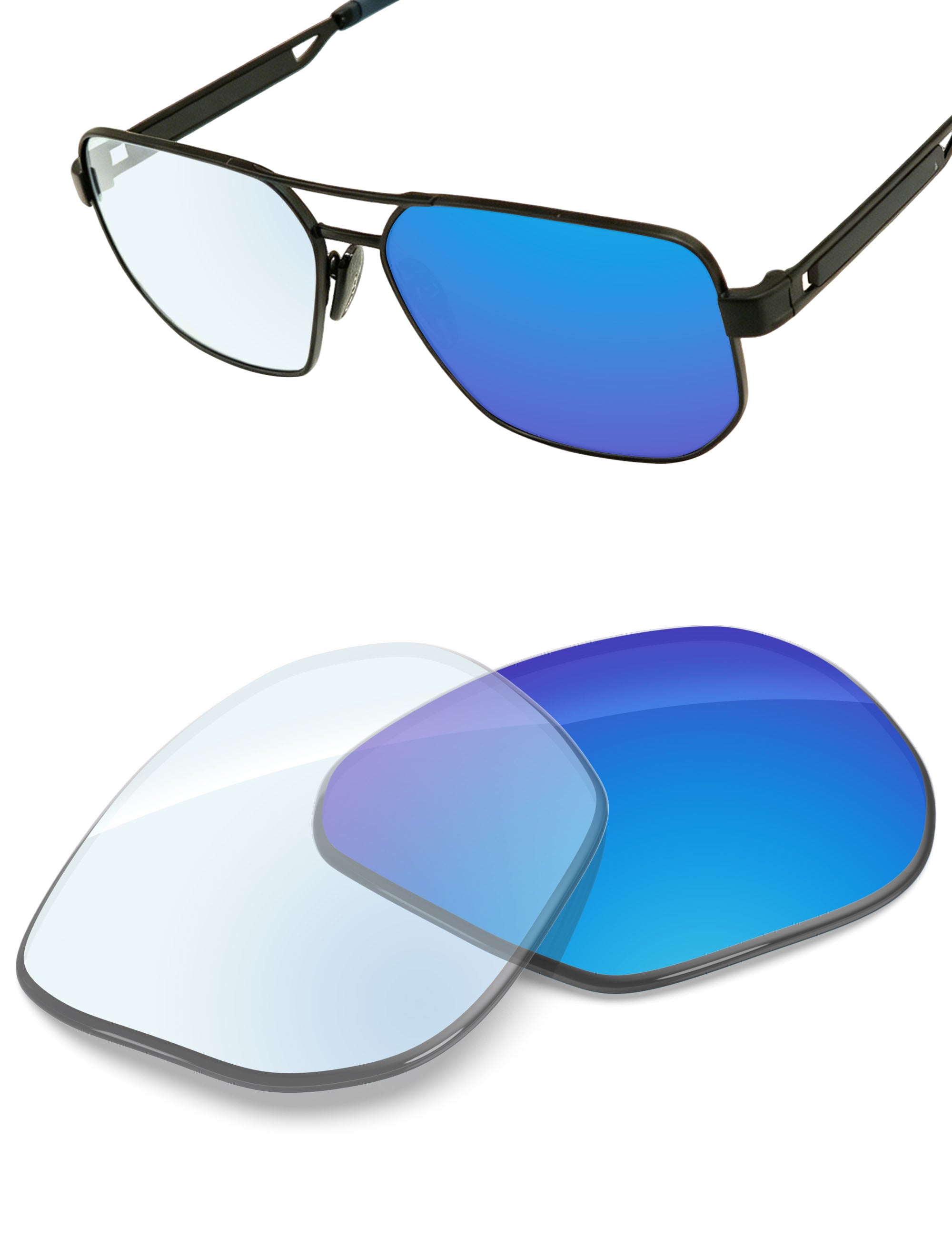 Sky Blue FlashMirror™ Photochromic-Non-Polarized