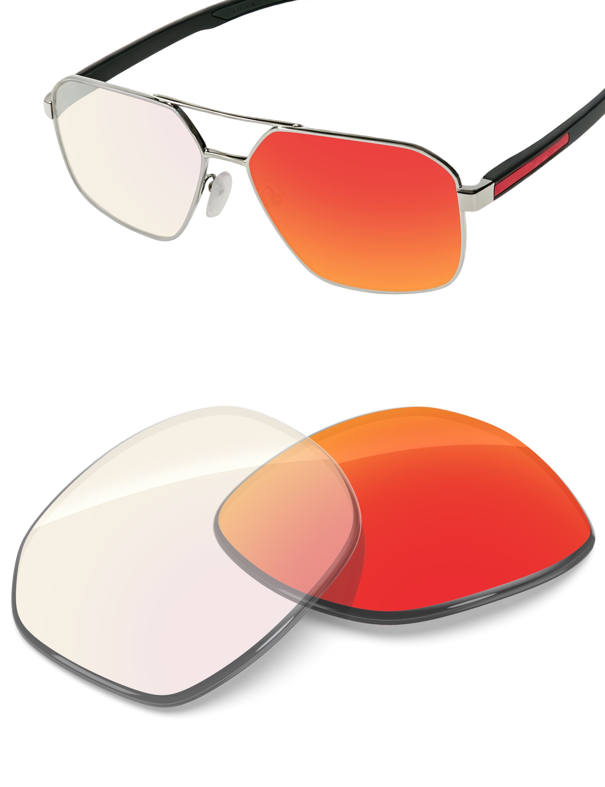 Fire Red FlashMirror™ Photochromic-Non-Polarized