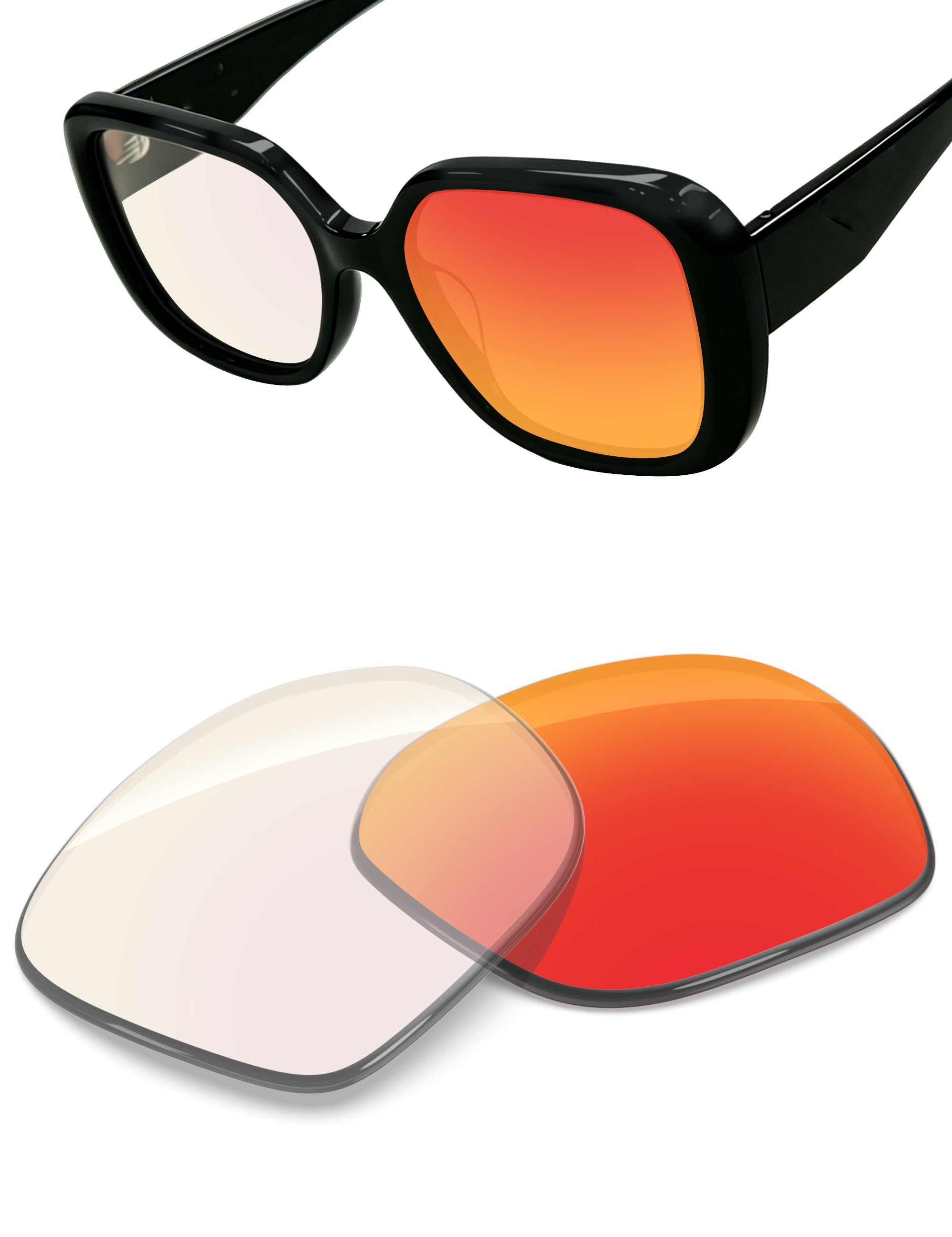 Fire Red FlashMirror™ Photochromic-Non-Polarized