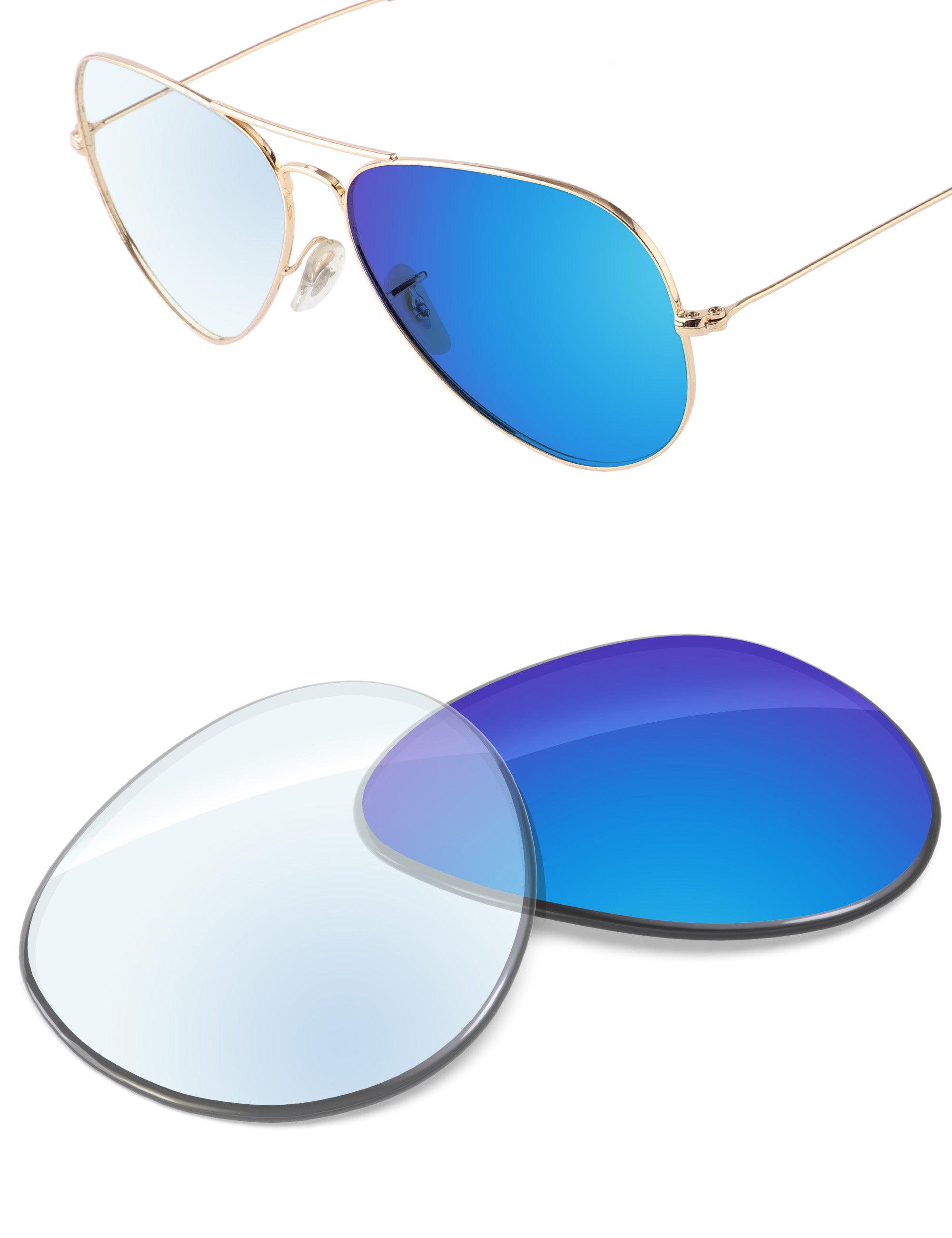Sky Blue FlashMirror™ Photochromic-Non-Polarized