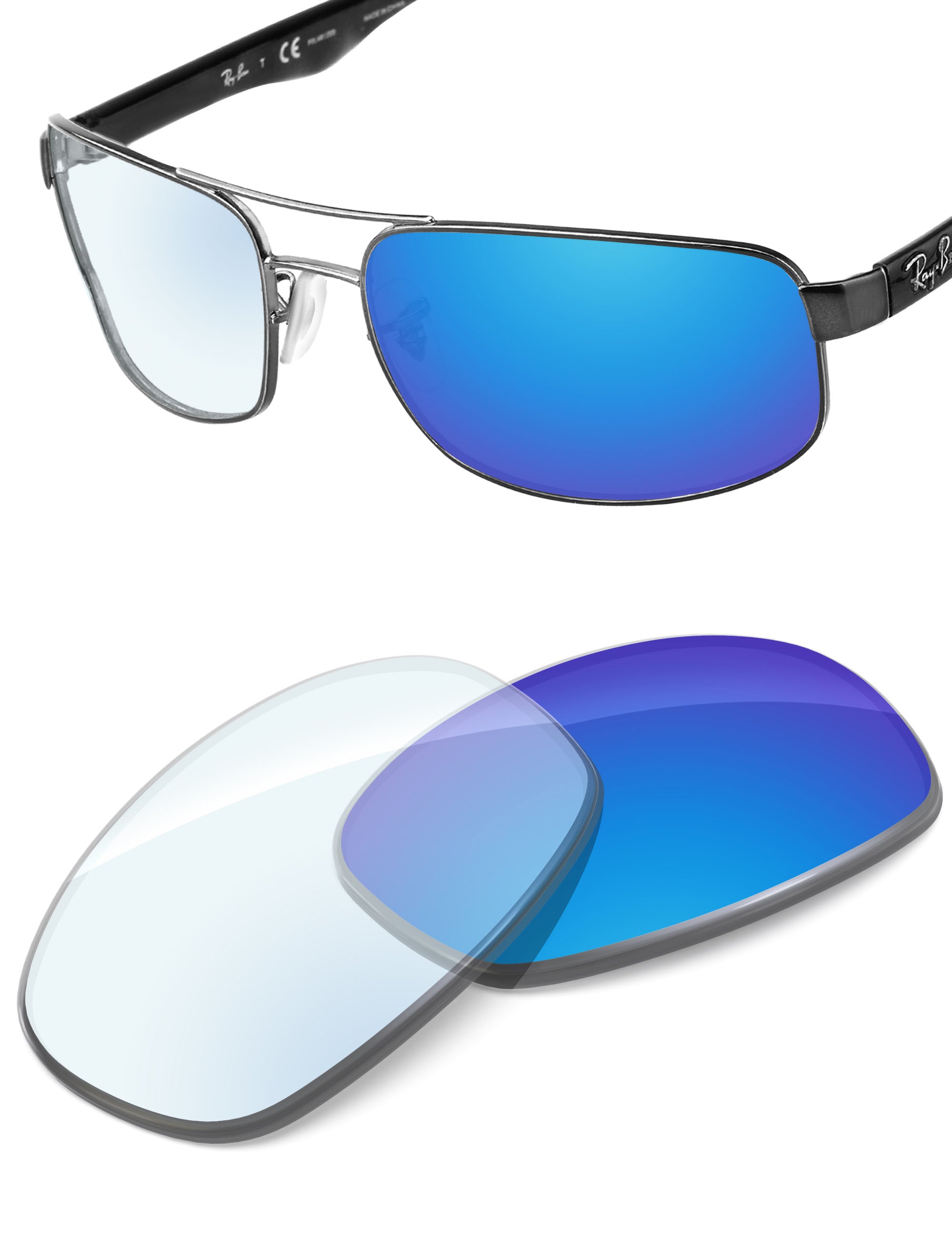 Sky Blue FlashMirror™ Photochromic-Non-Polarized